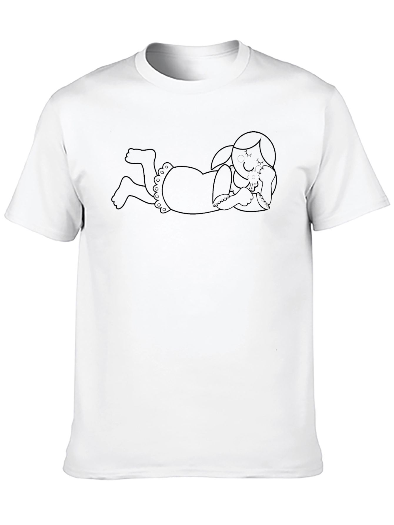 Girl Reclining Graphic Tee - Unisex Black T-Shirt