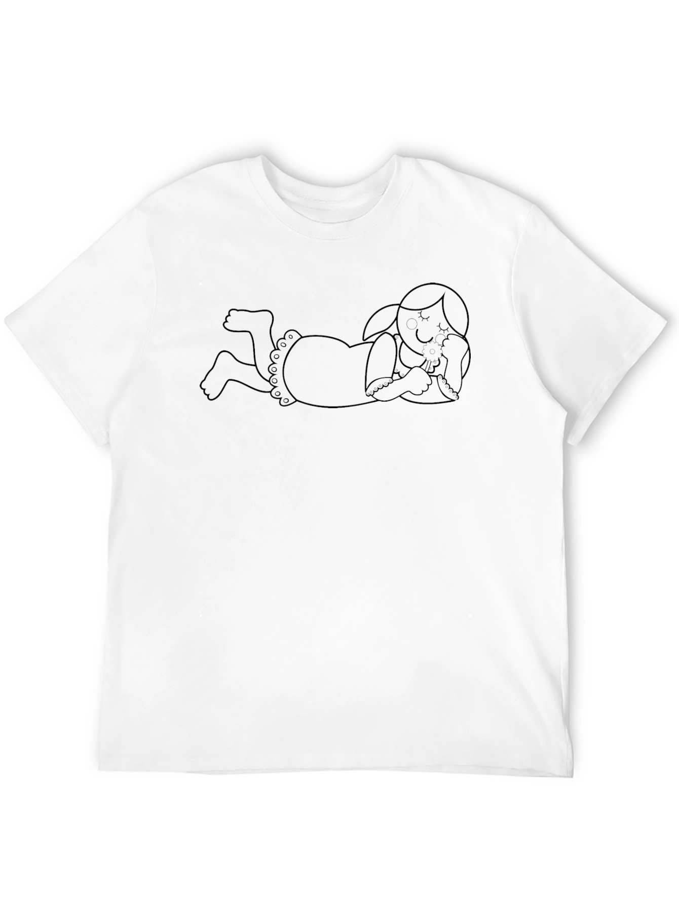 Girl Reclining Graphic Tee - Unisex Black T-Shirt