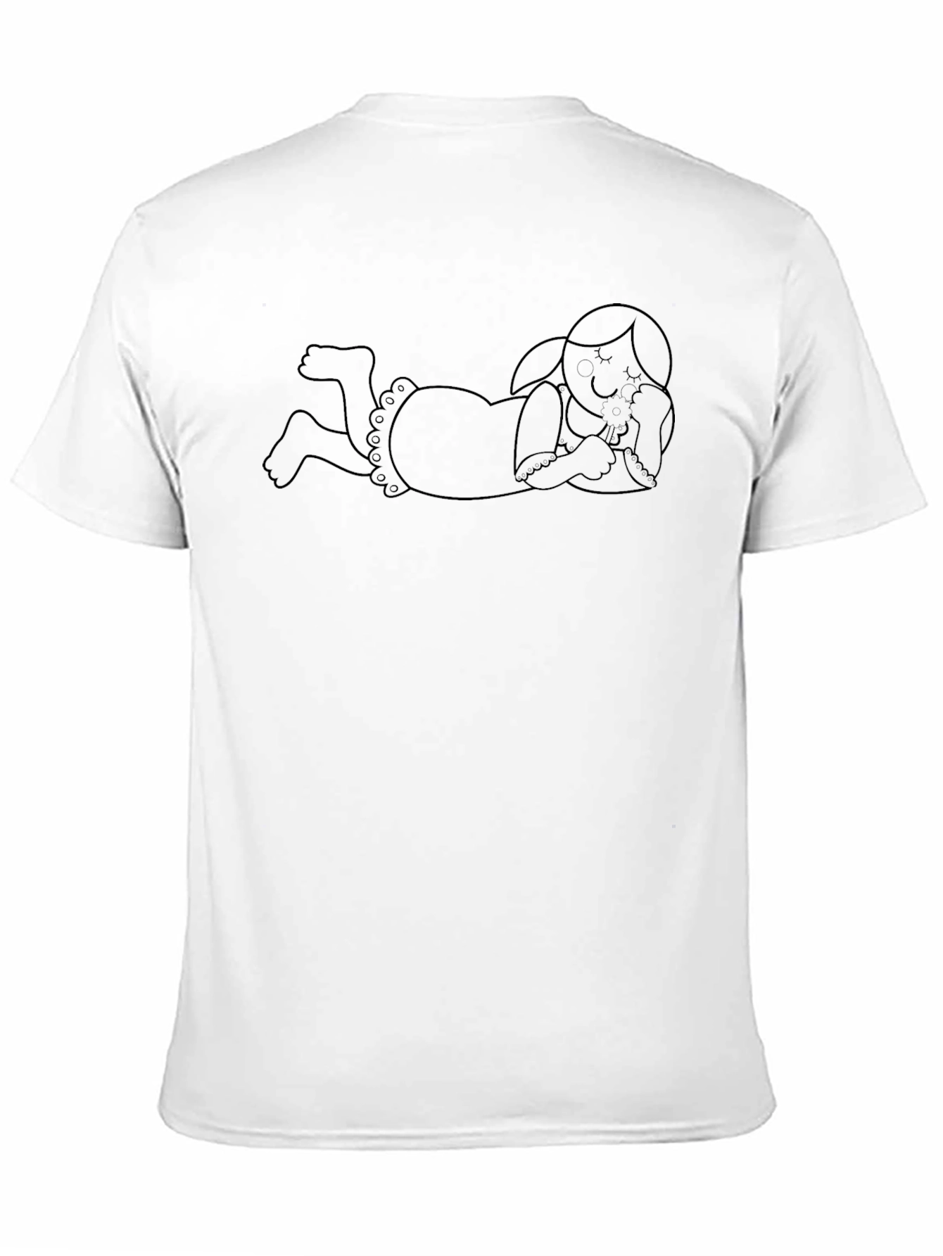 Girl Reclining Graphic Tee - Unisex Black T-Shirt