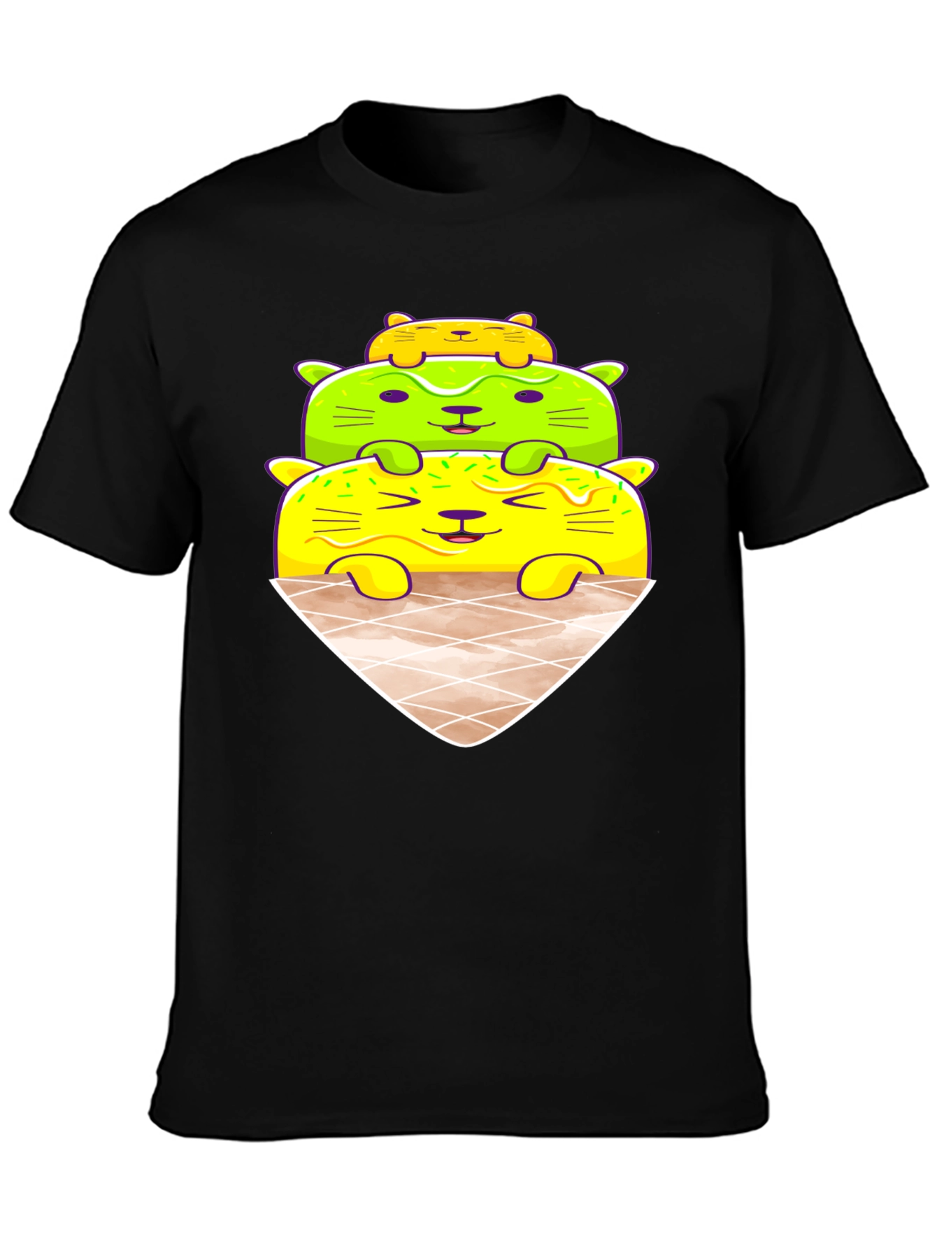 Cat Ice Cream Cone Graphic Tee