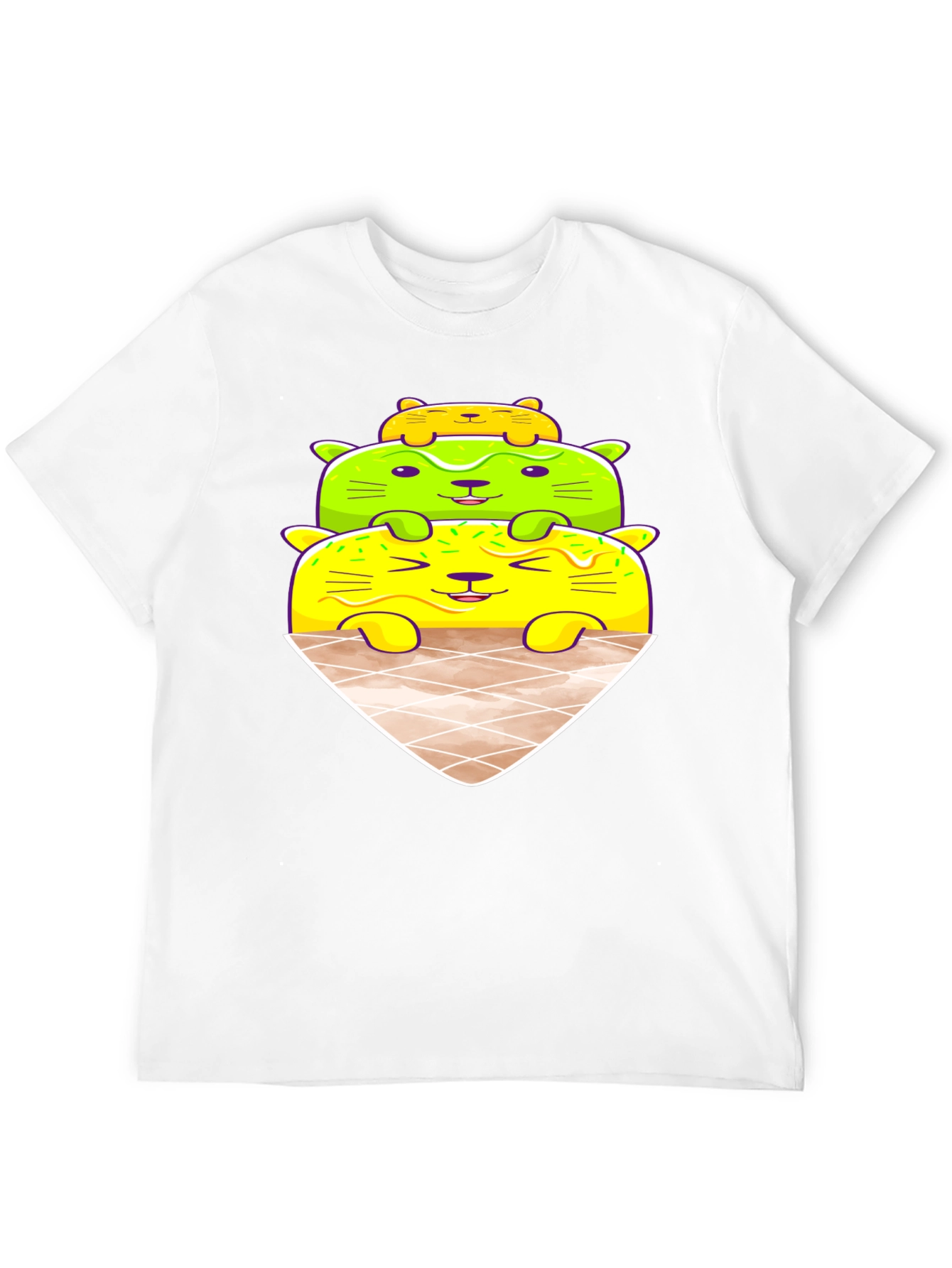 Cat Ice Cream Cone Graphic Tee