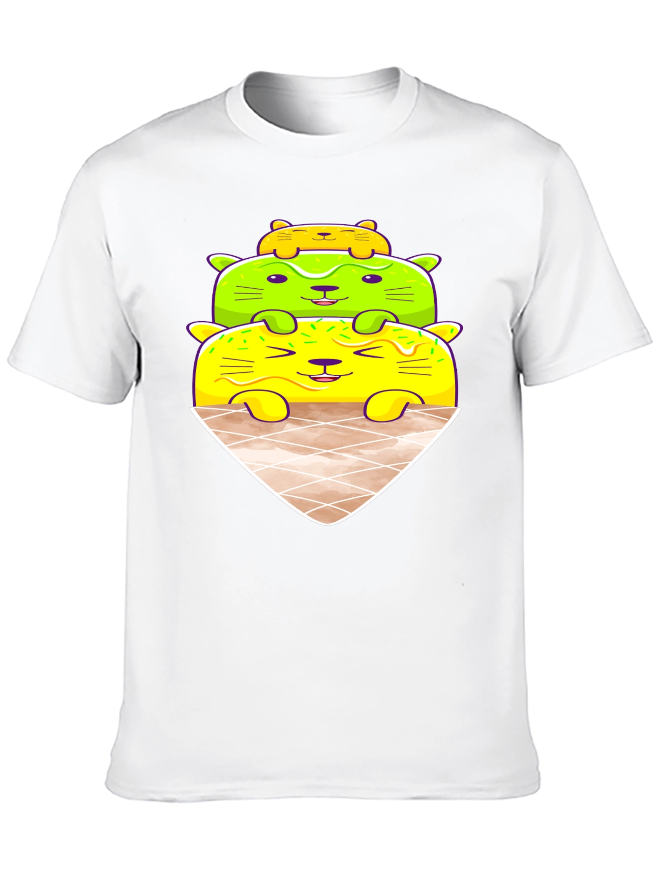 Cat Ice Cream Cone Graphic Tee