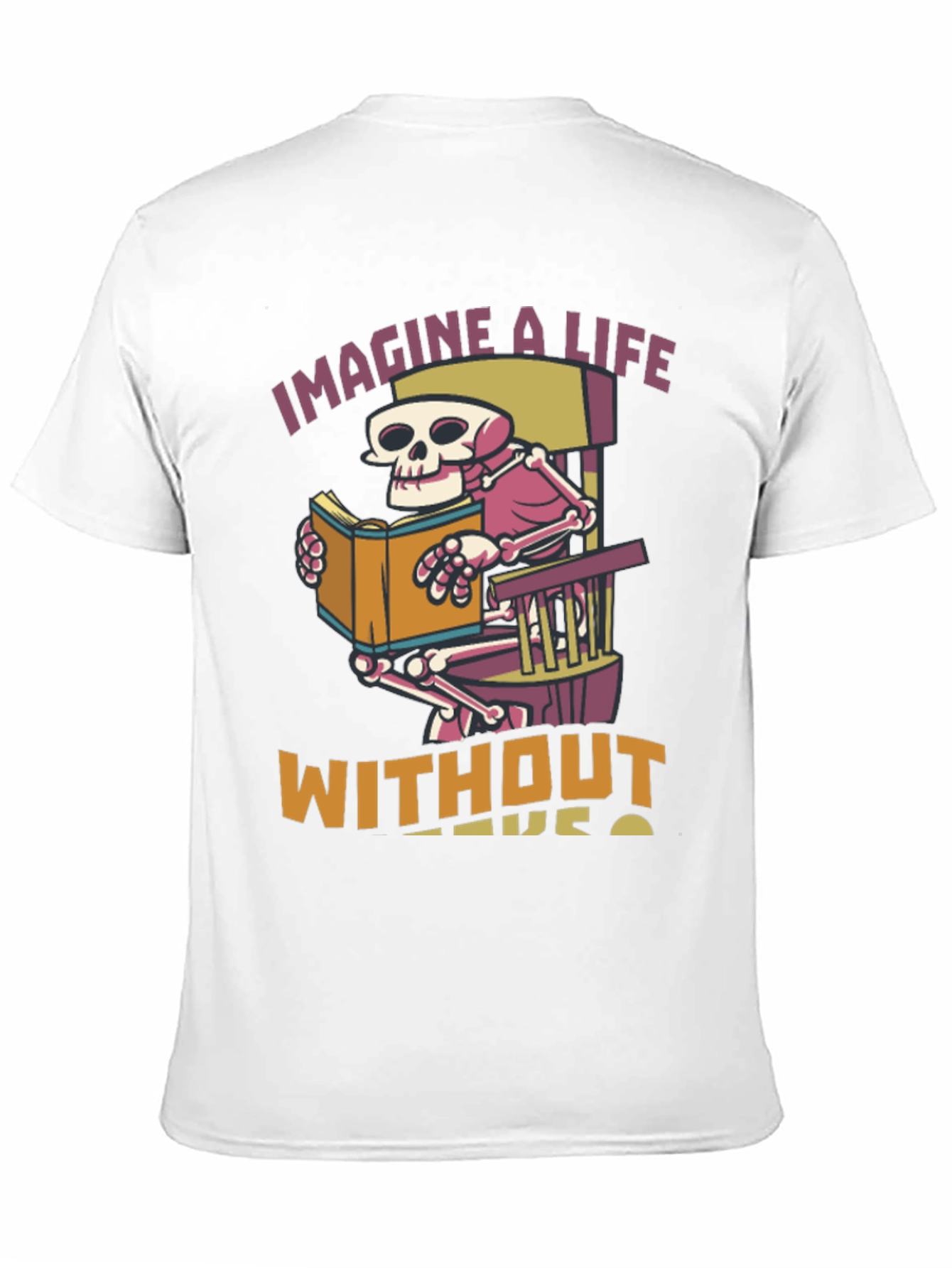 Skeleton Reading Book Graphic T-Shirt