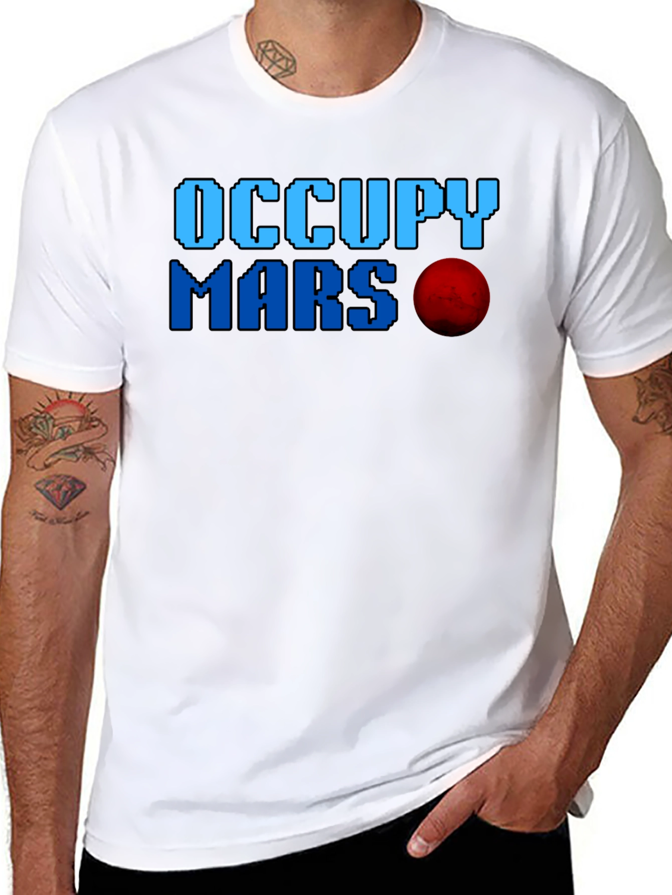 Occupy Mars Graphic Tee - Gamer Space T-Shirt