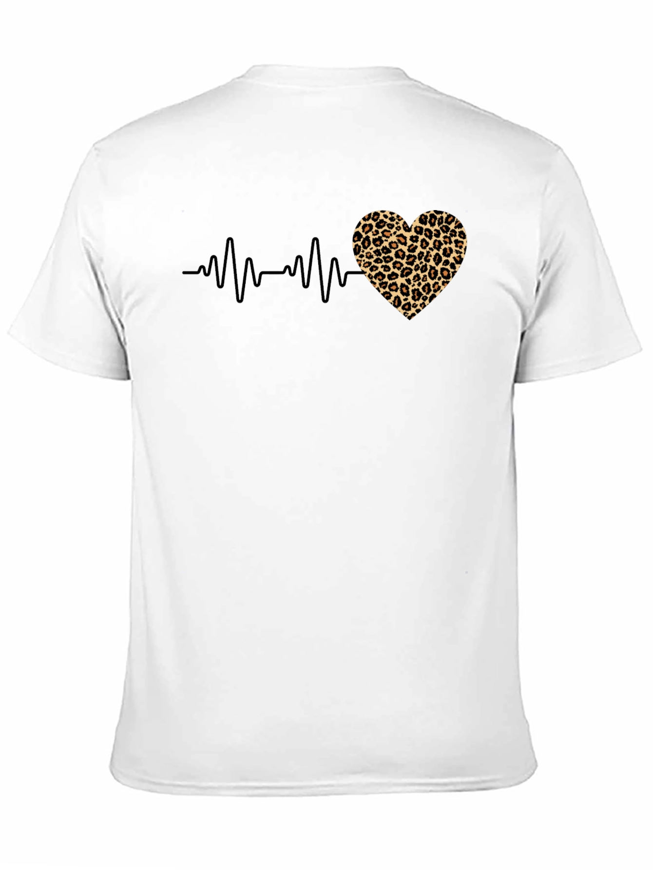 Leopard Heartbeat Black T-Shirt