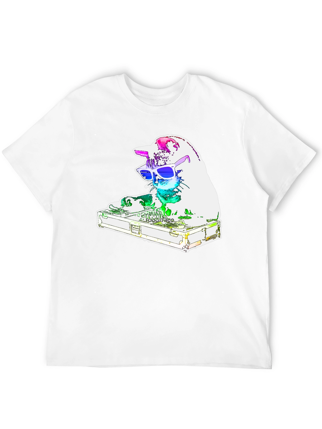 DJ Cat Graphic T-Shirt - Black Cotton Tee