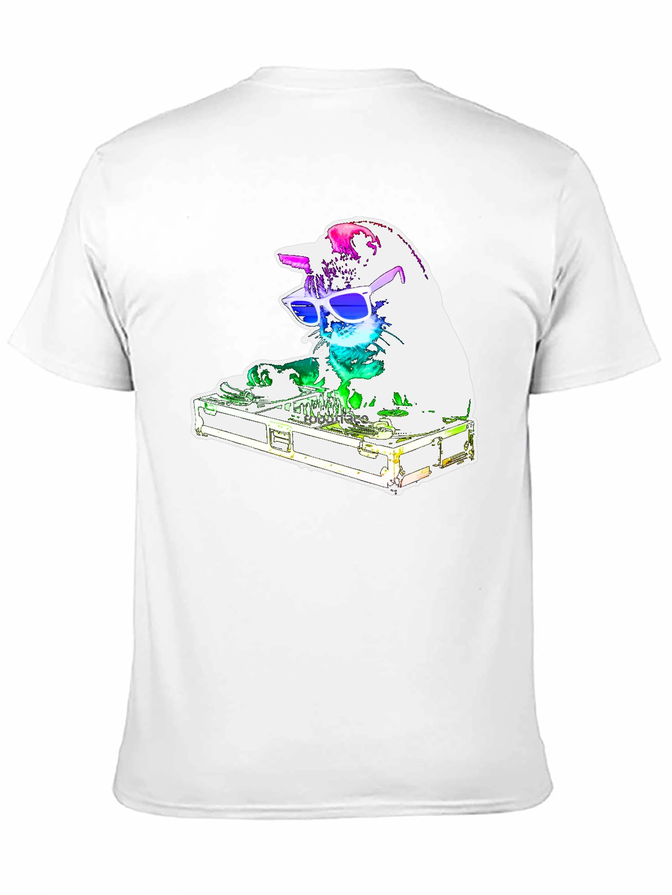 DJ Cat Graphic T-Shirt - Black Cotton Tee