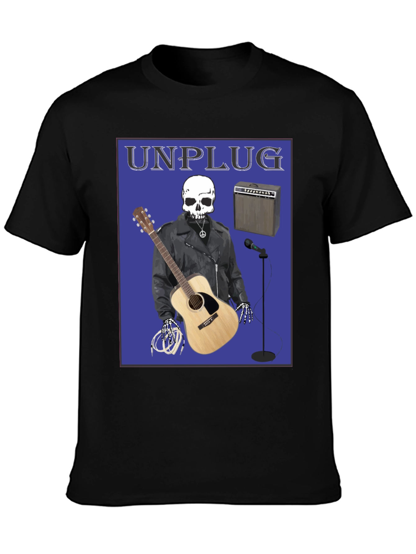 Unplugged Graphic T-Shirt - Rocker Skull Design