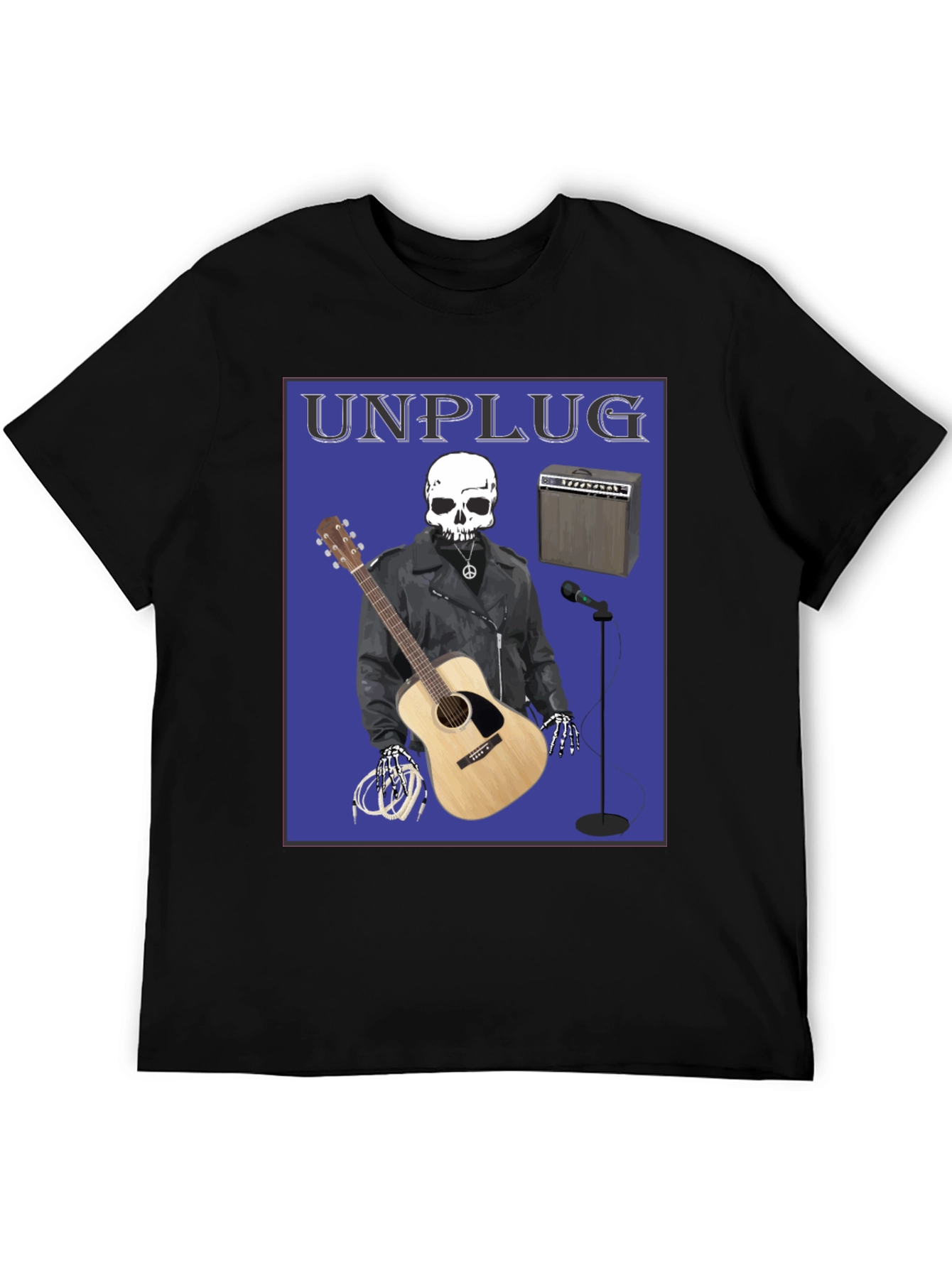 Unplugged Graphic T-Shirt - Rocker Skull Design