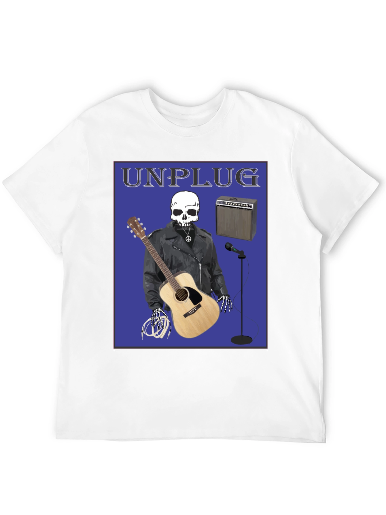 Unplugged Graphic T-Shirt - Rocker Skull Design
