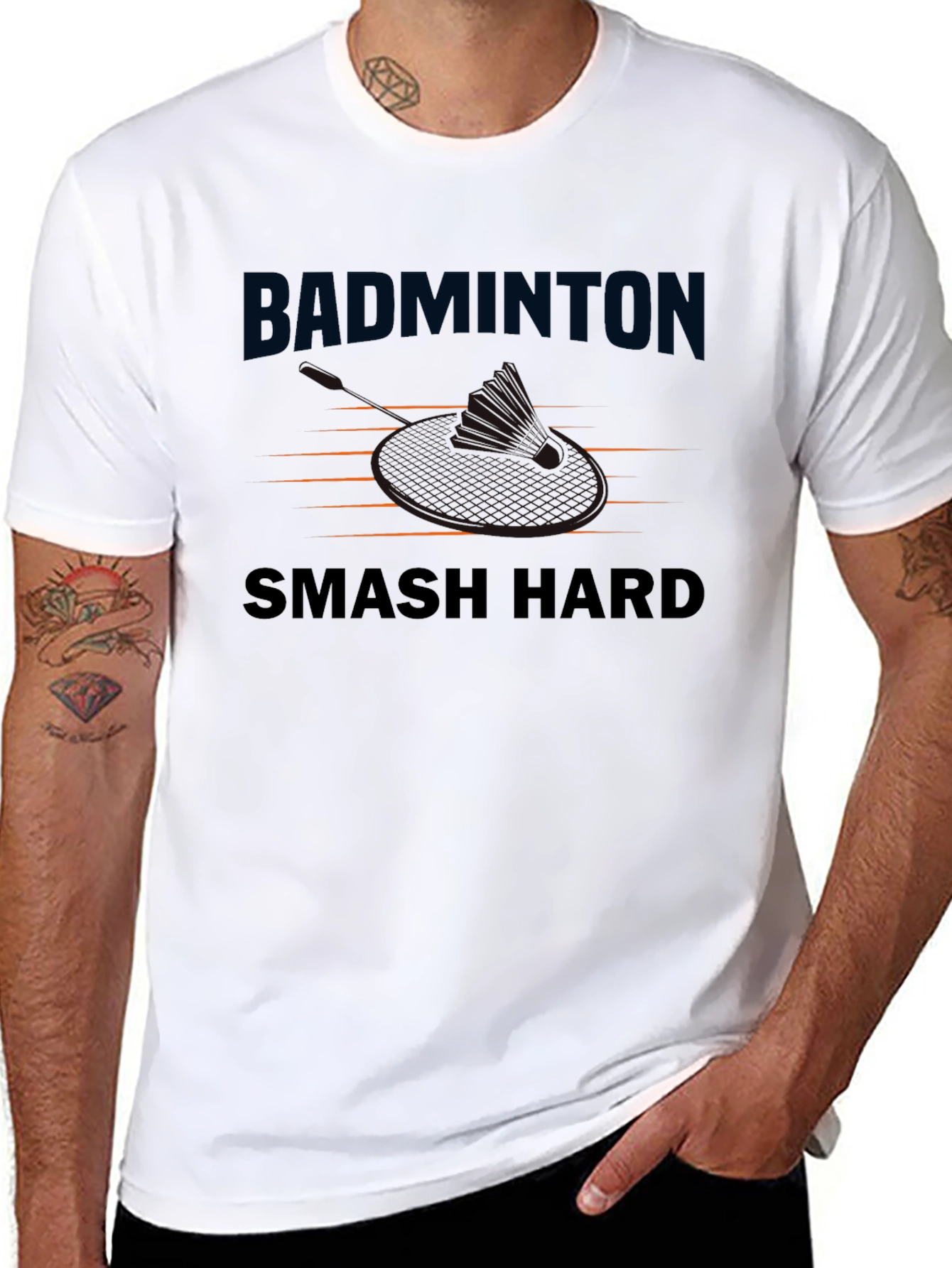 Badminton Smash Hard Graphic T-Shirt