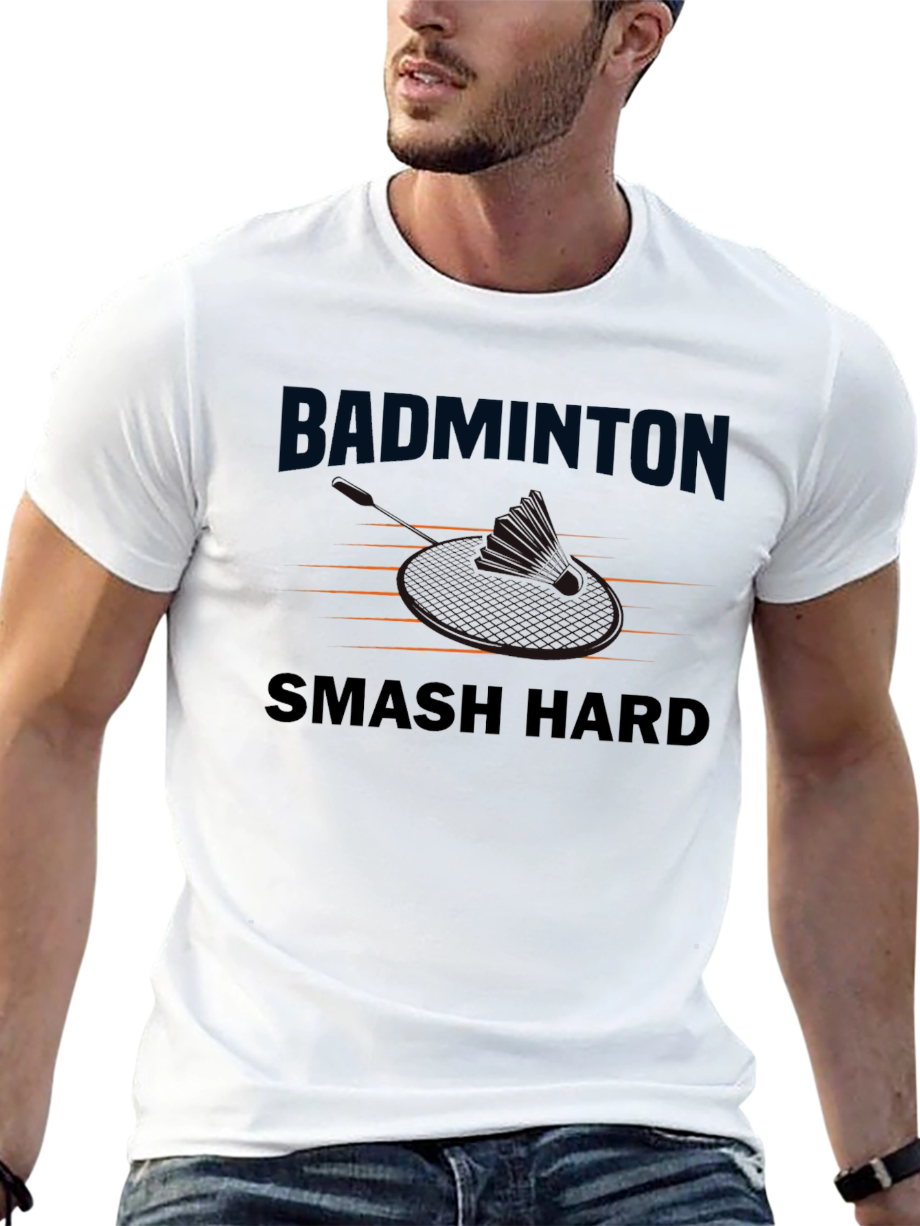 Badminton Smash Hard Graphic T-Shirt