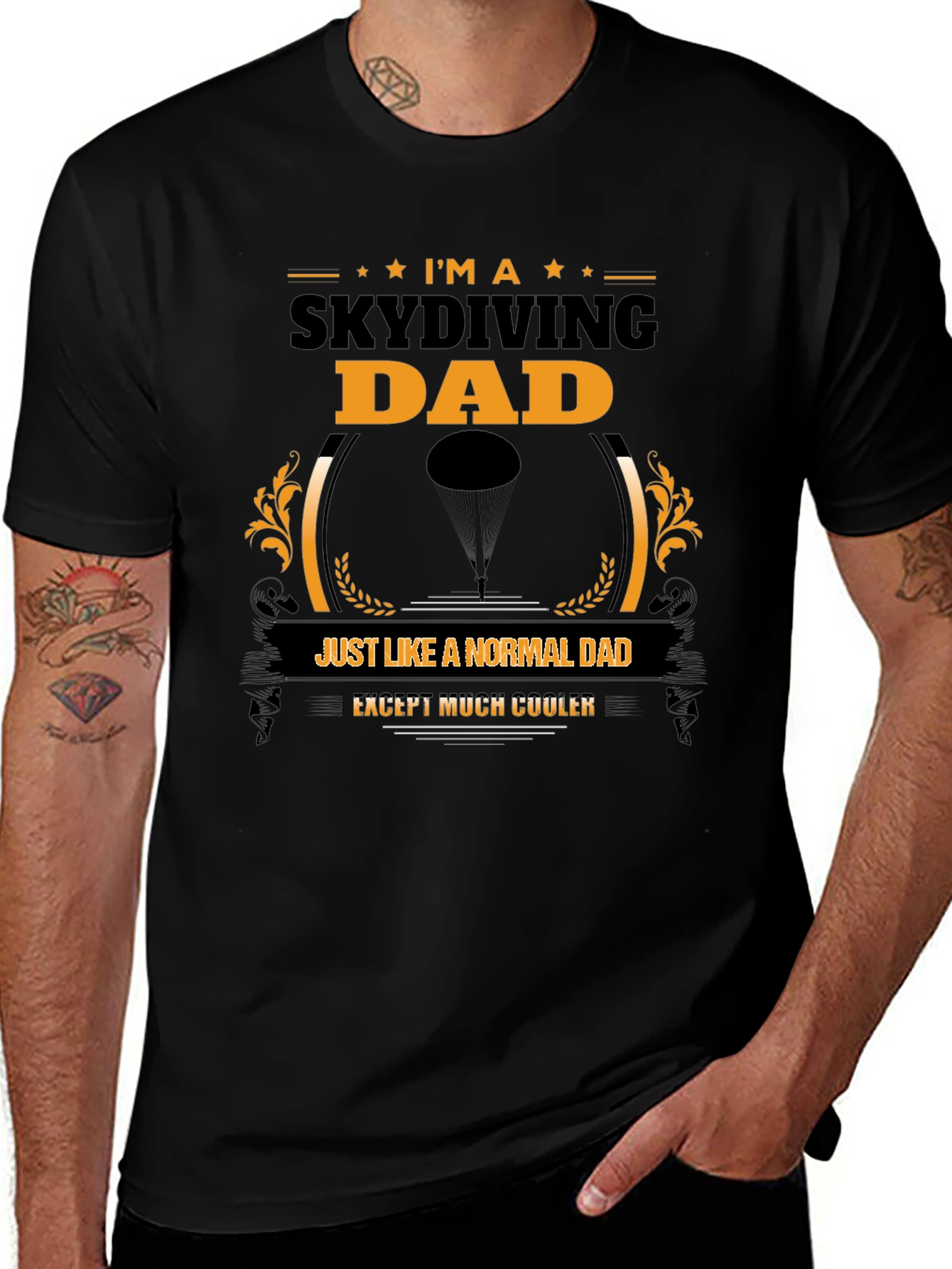 Skydiving Dad Graphic Tee - Cool Fathers Day Gift