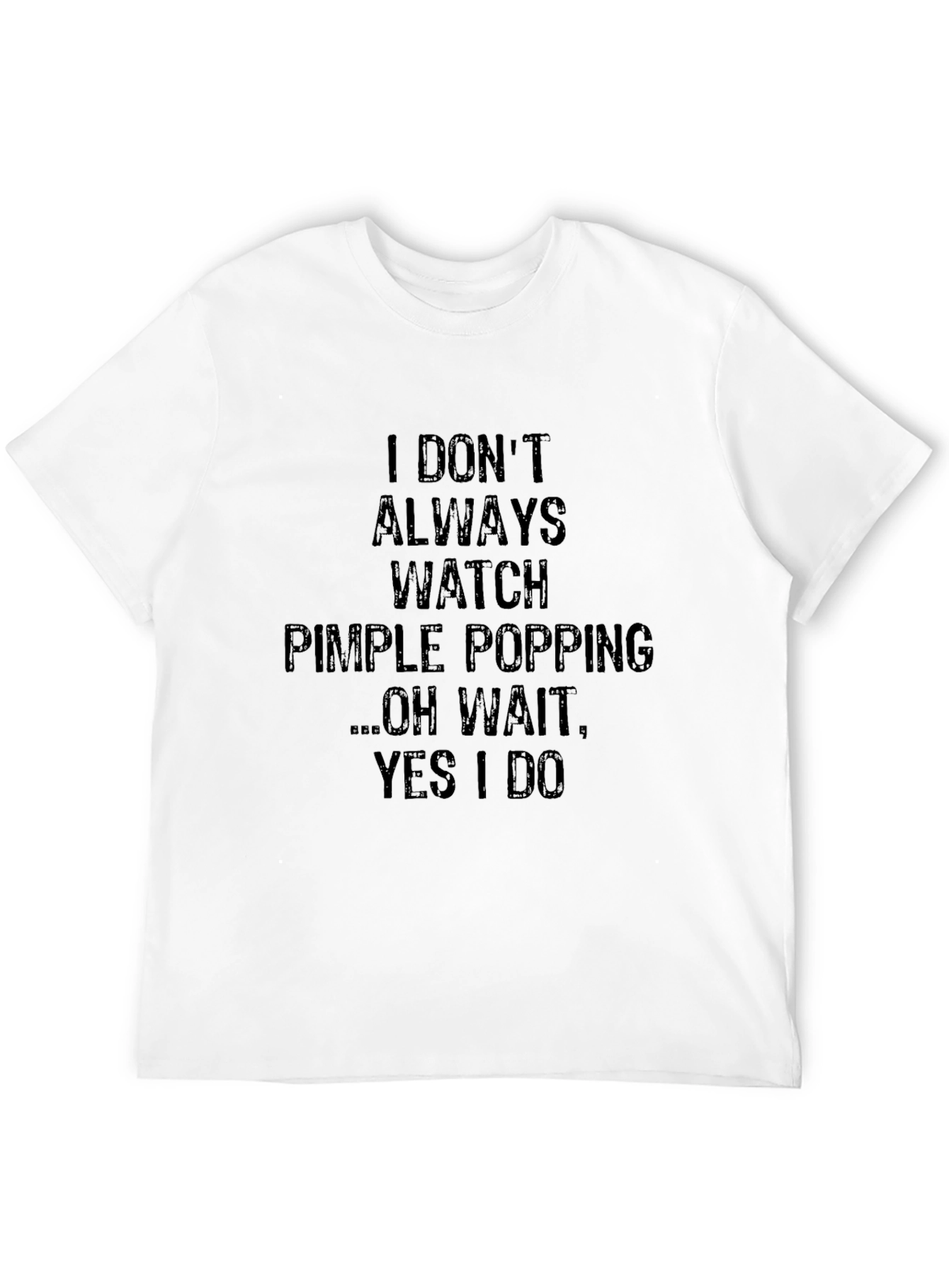 Funny Pimple Popping Watcher Black Graphic T-Shirt