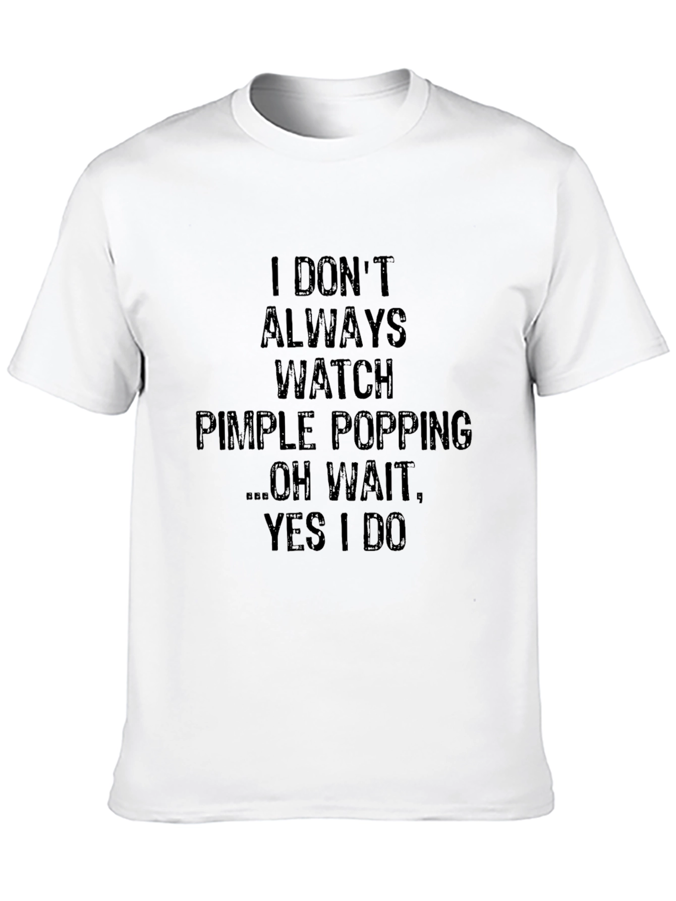 Funny Pimple Popping Watcher Black Graphic T-Shirt