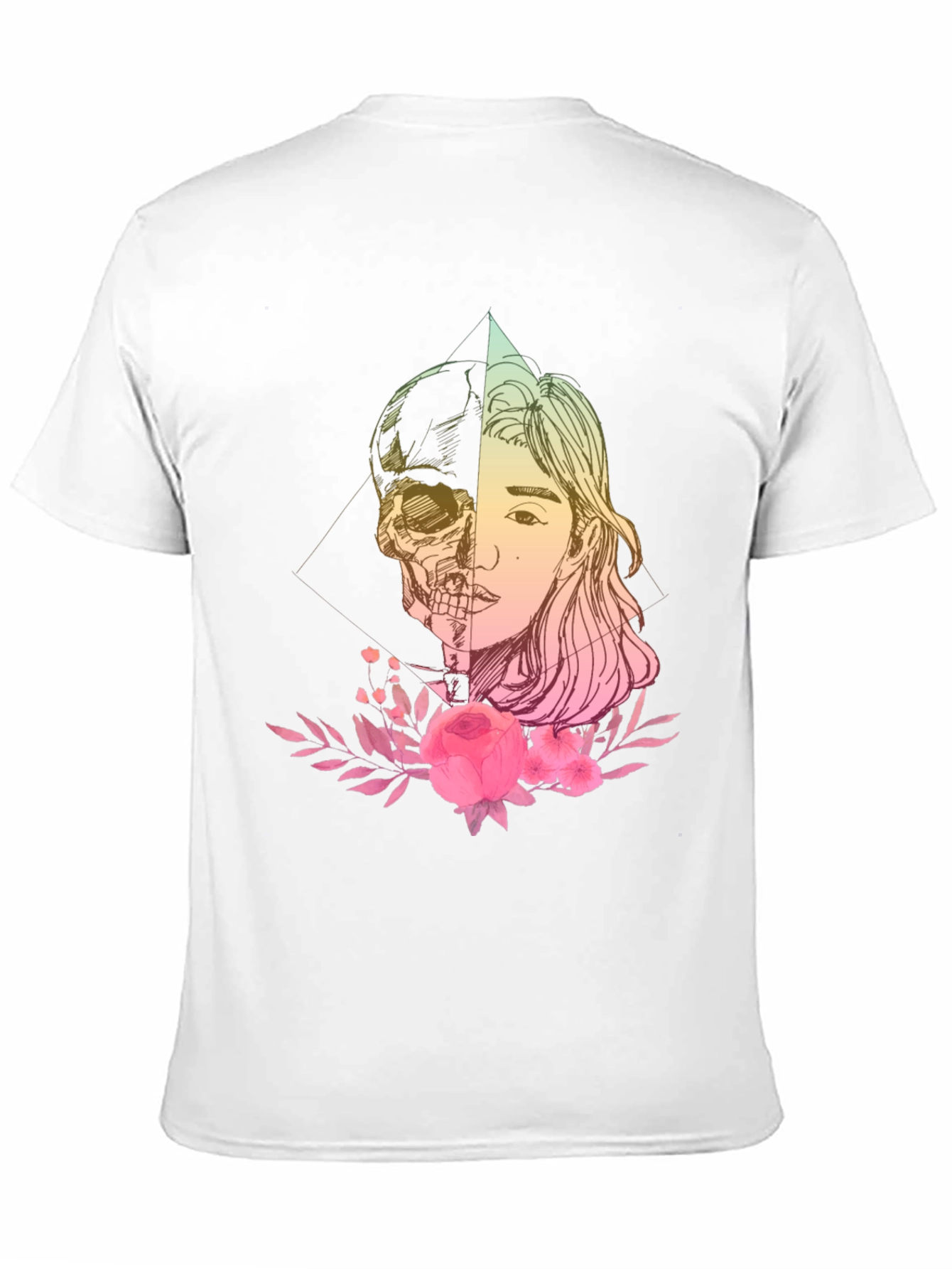 Skull & Beauty T-Shirt - Edgy Floral Design