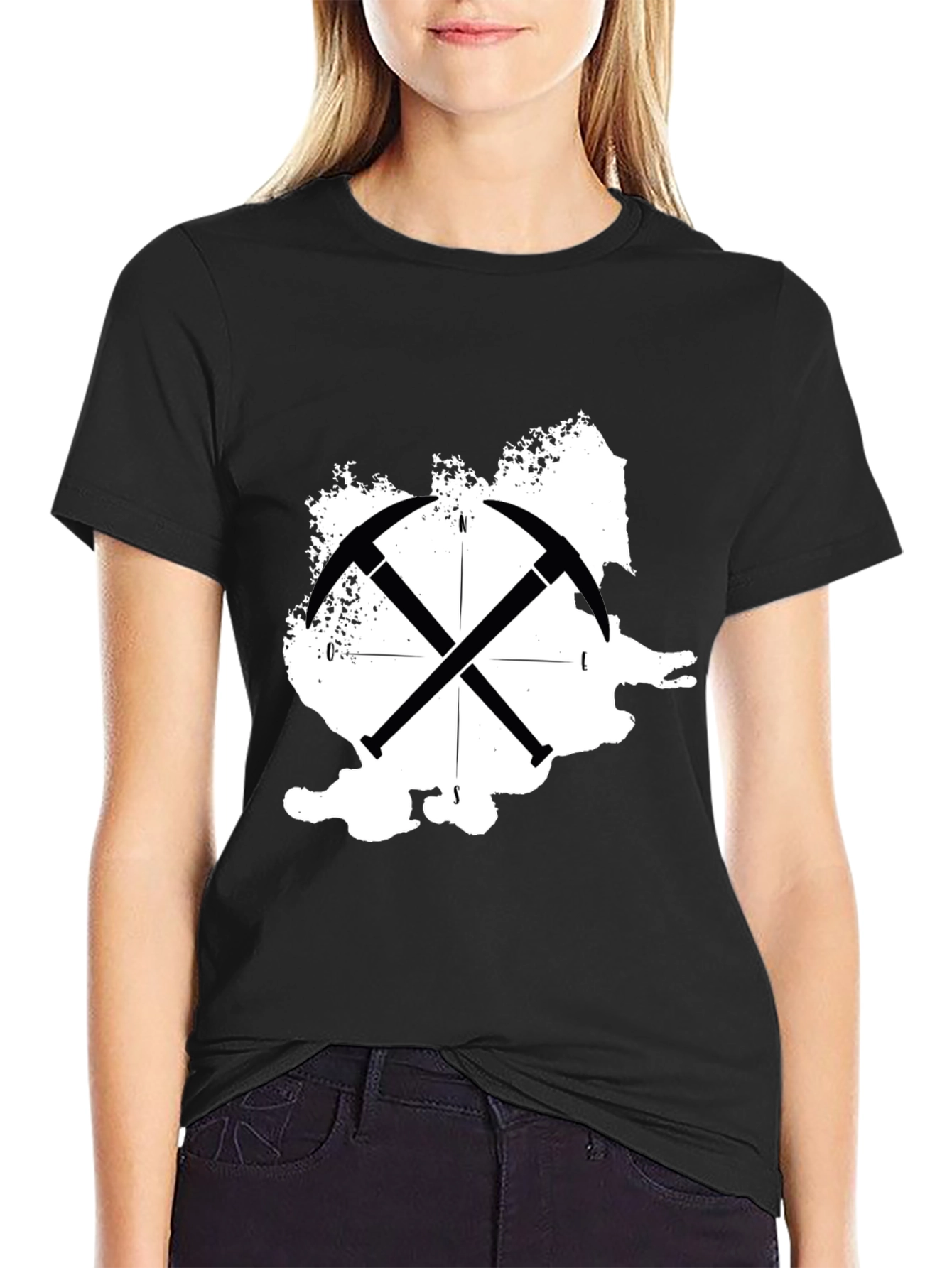 Romania Map Crossed Pickaxe T-Shirt
