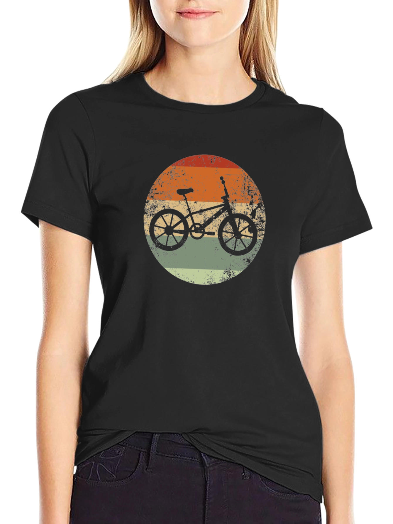 Retro Bicycle Graphic Tee - Black