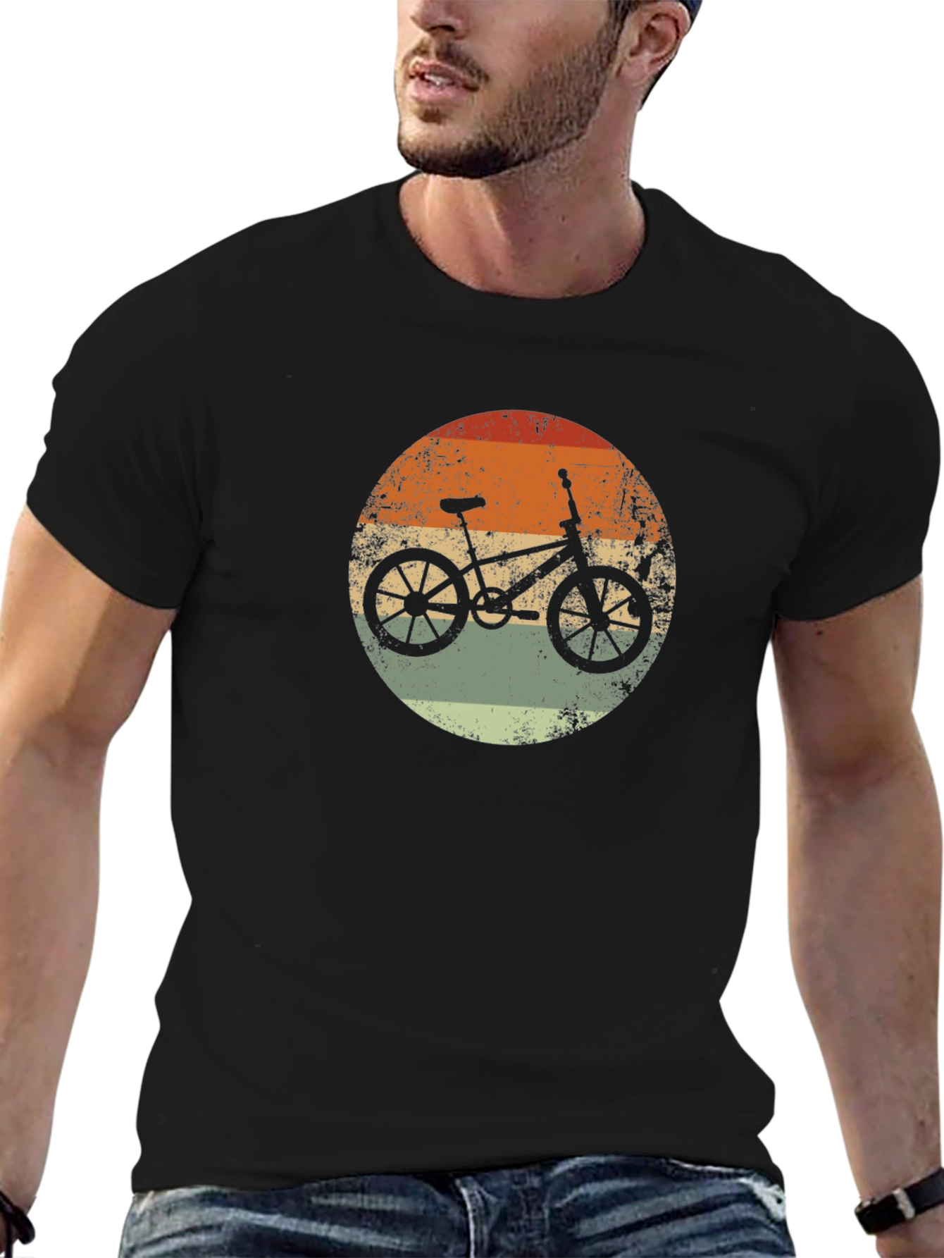 Retro Bicycle Graphic Tee - Black