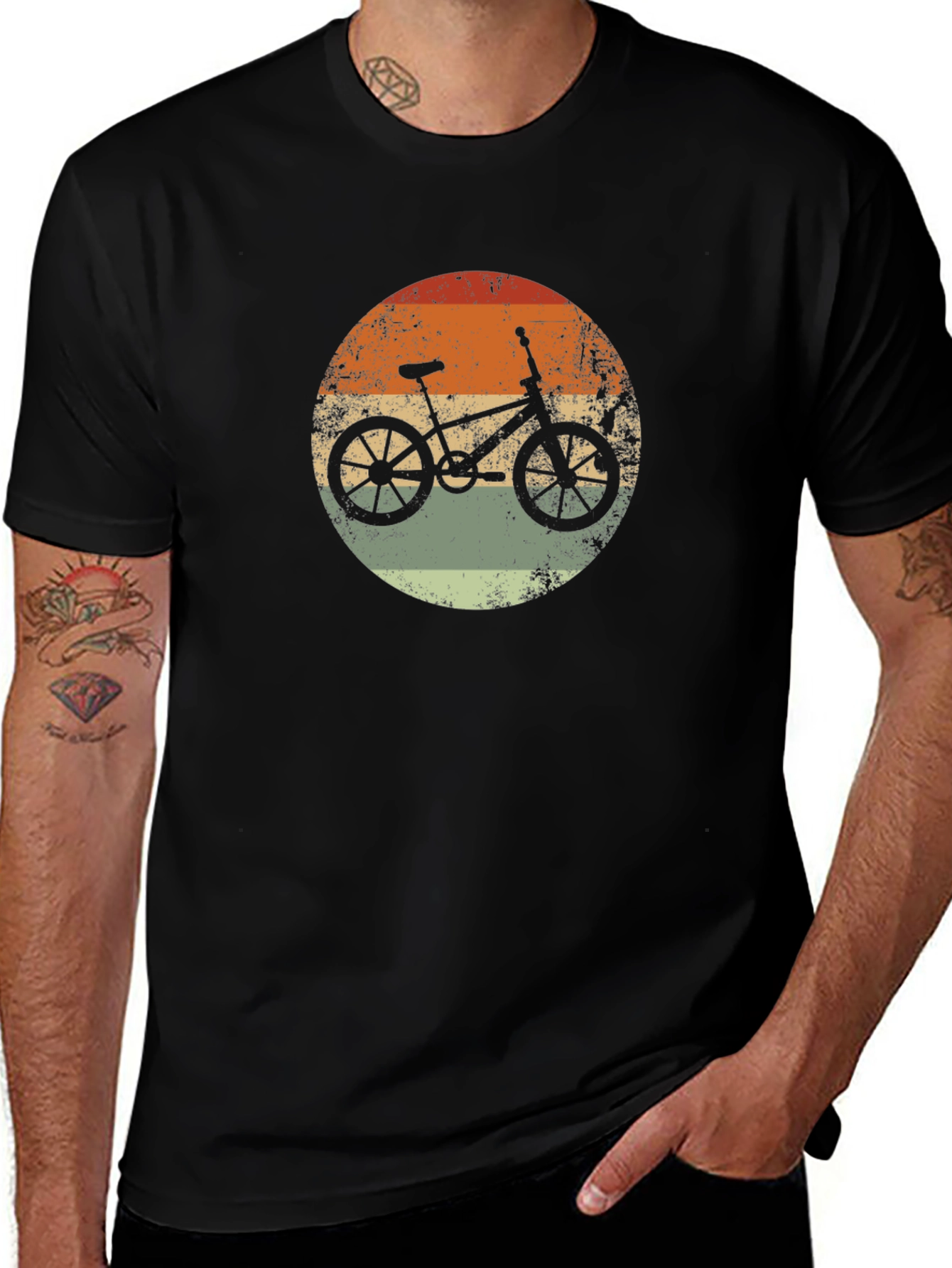 Retro Bicycle Graphic Tee - Black