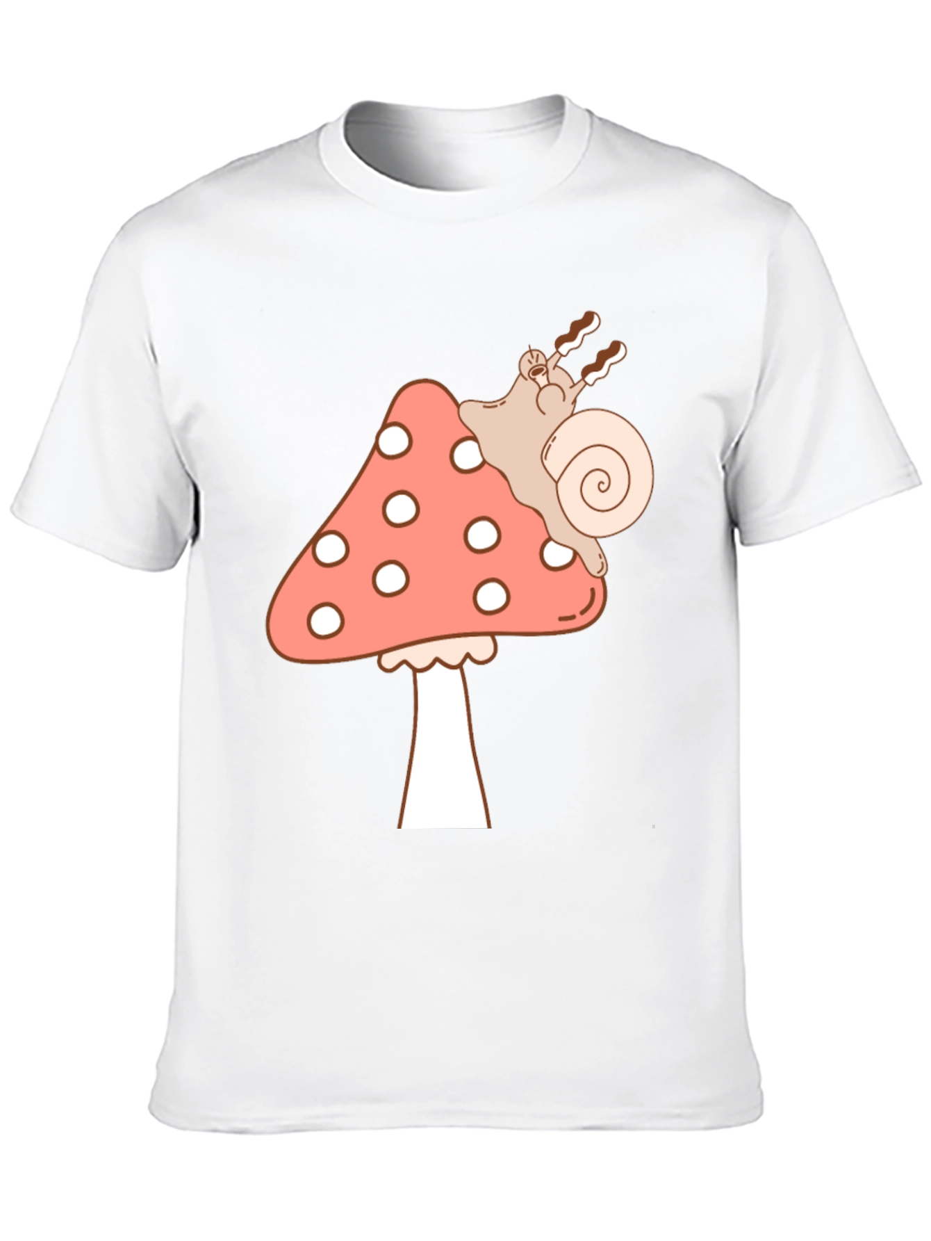 Mushroom Snail Graphic Tee - Black Cotton T-Shirt