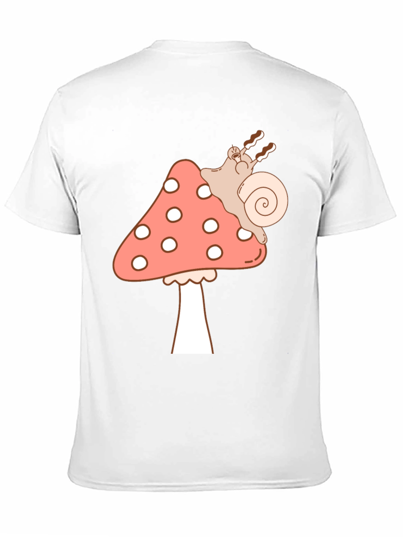 Mushroom Snail Graphic Tee - Black Cotton T-Shirt