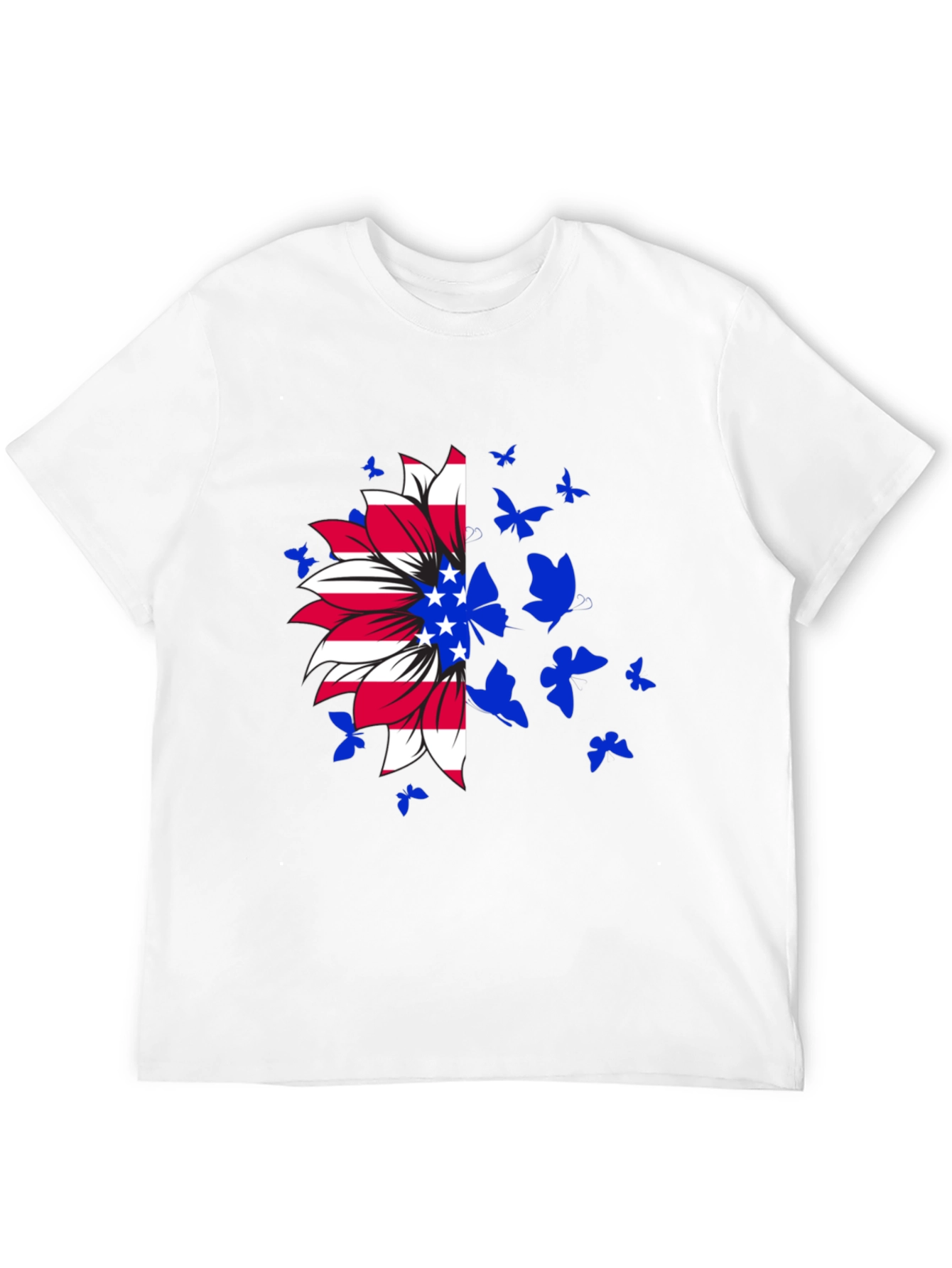 American Flag Sunflower Butterfly Graphic Tee