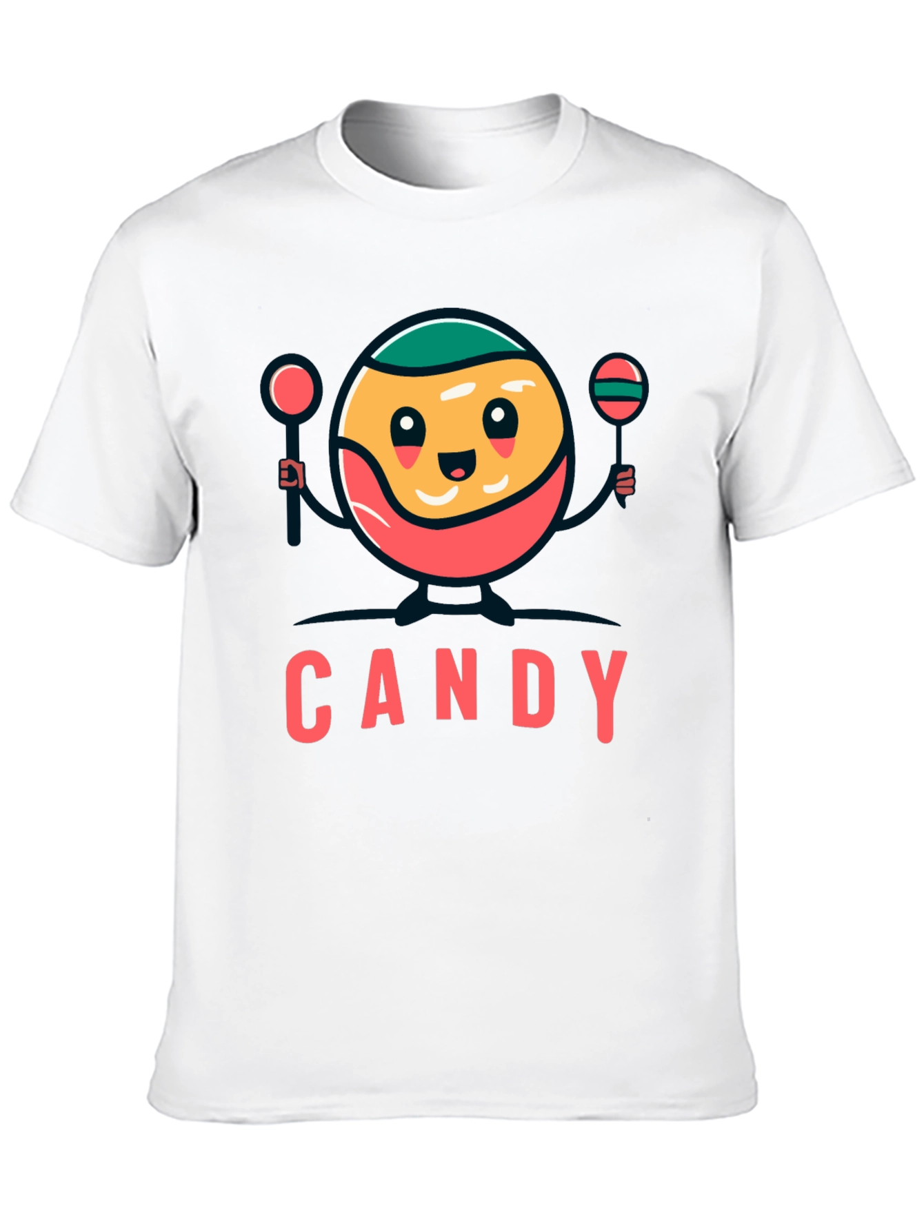 Candy Cartoon Graphic Black Tee Shirt