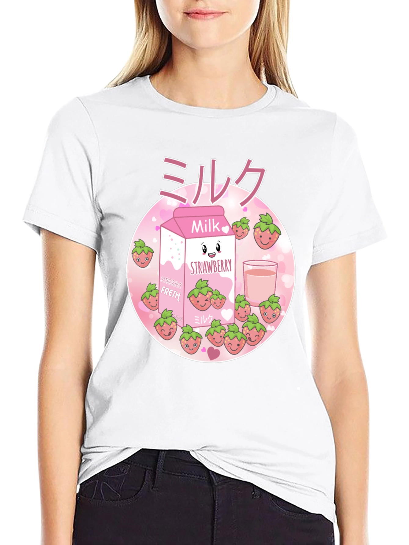 Strawberry Milk T-Shirt - Kawaii Design