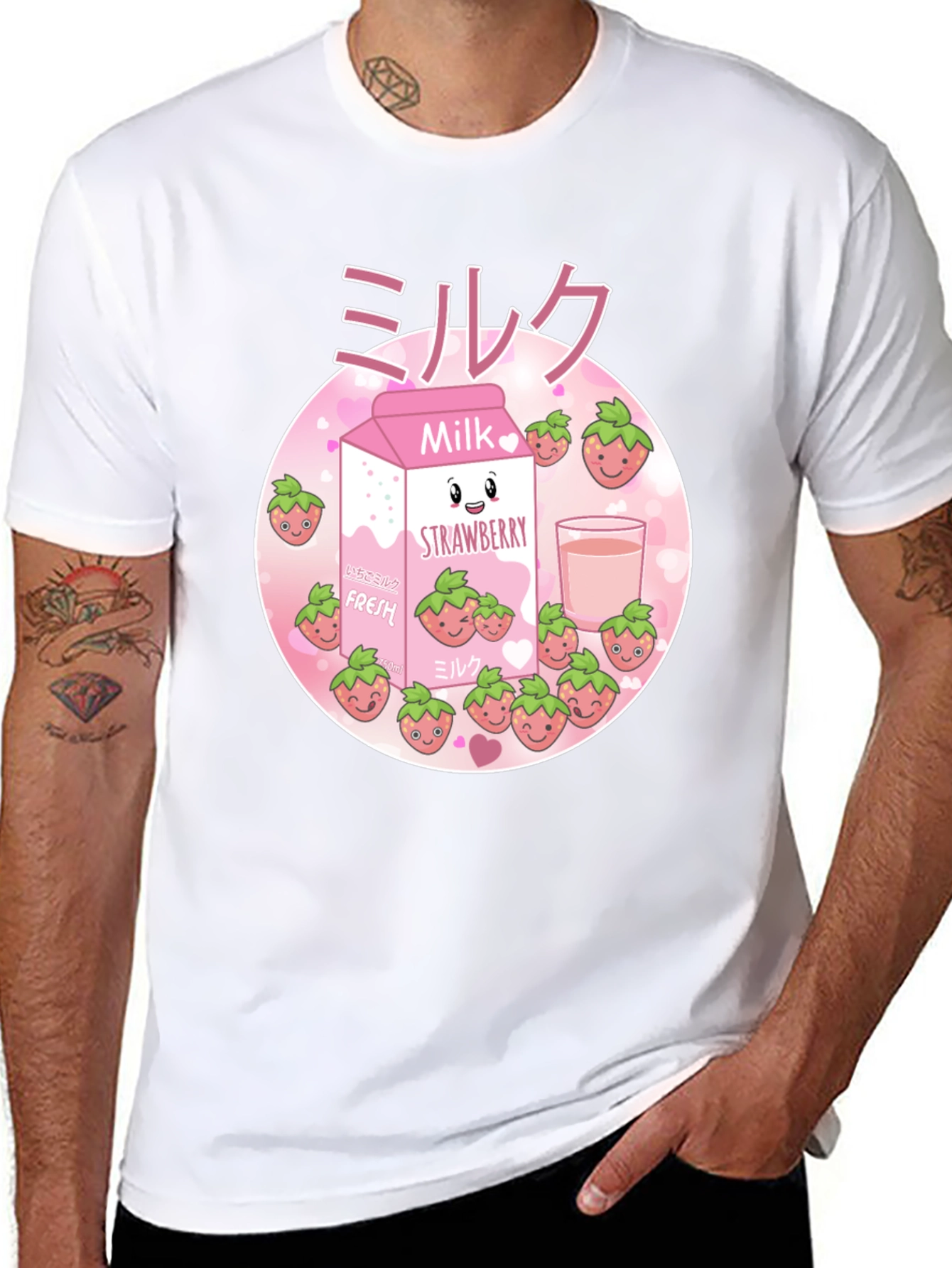 Strawberry Milk T-Shirt - Kawaii Design