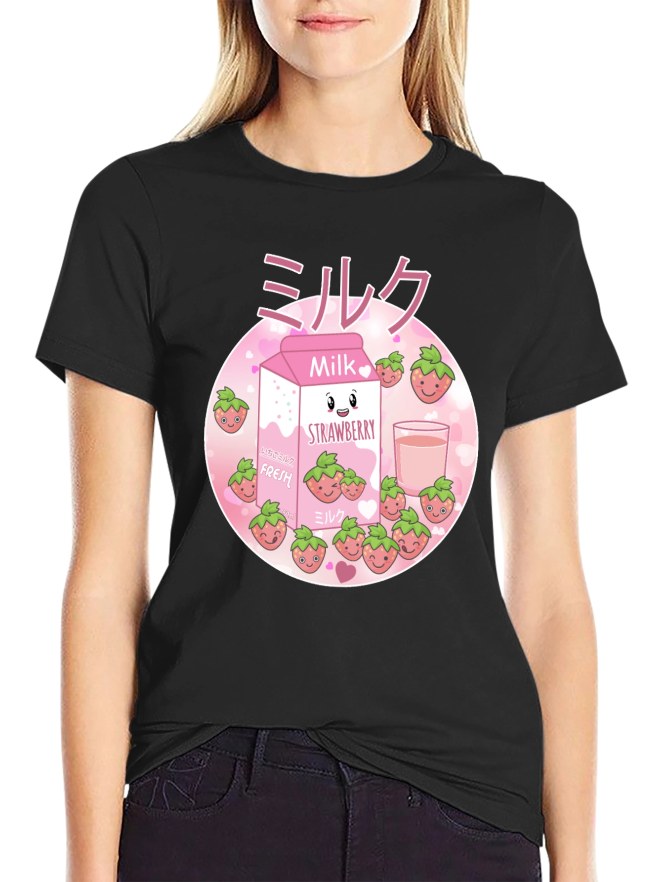 Strawberry Milk T-Shirt - Kawaii Design