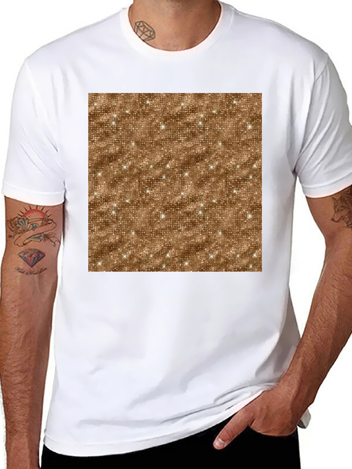 Sparkle Pattern Graphic Tee - Modern Style