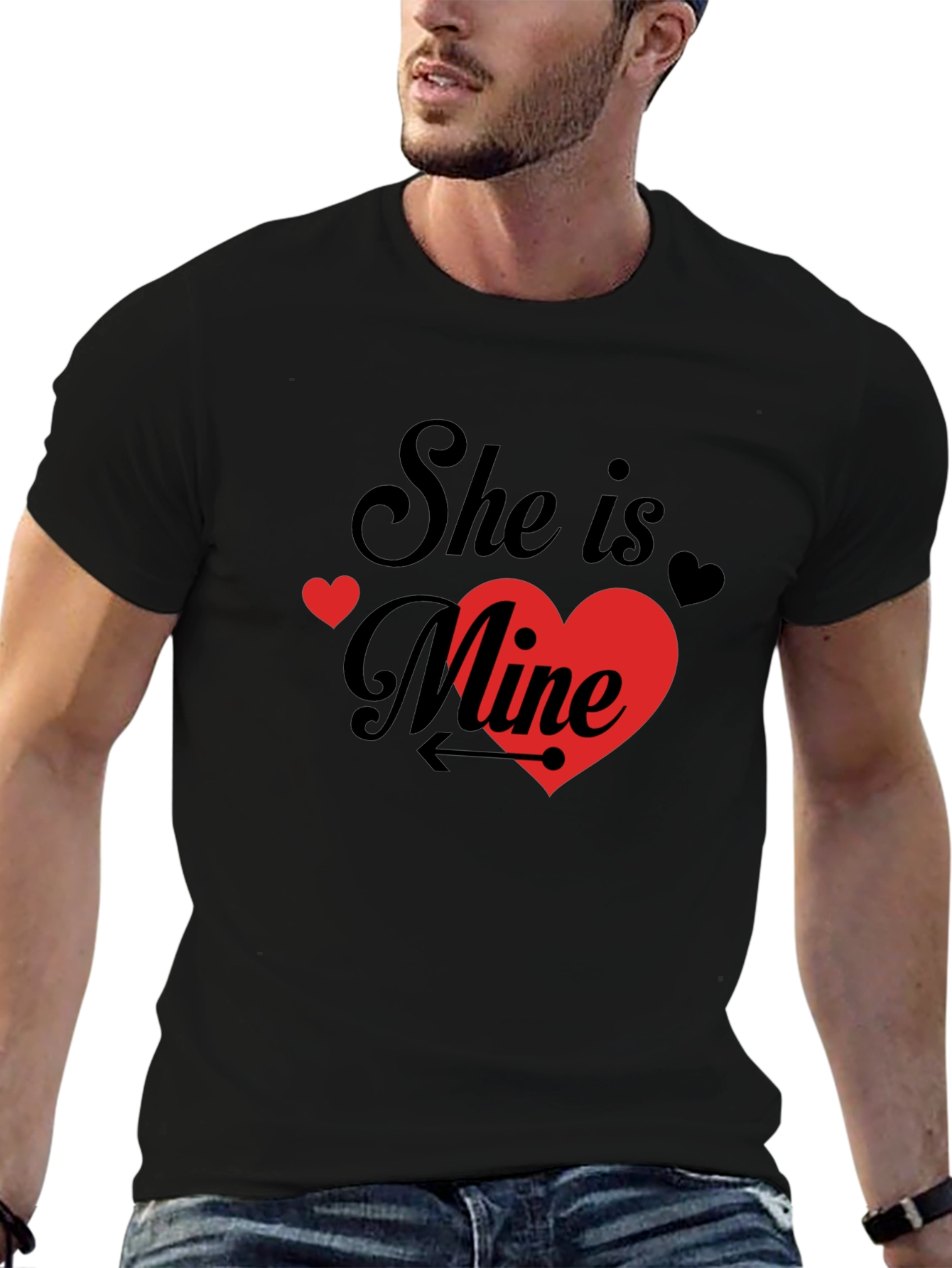 She is Mine - Mens Black Graphic Tee