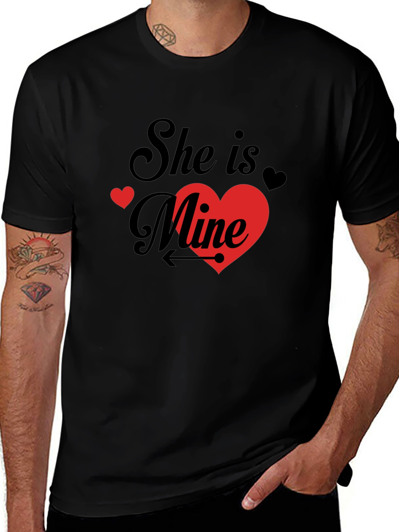 She is Mine - Mens Black Graphic Tee