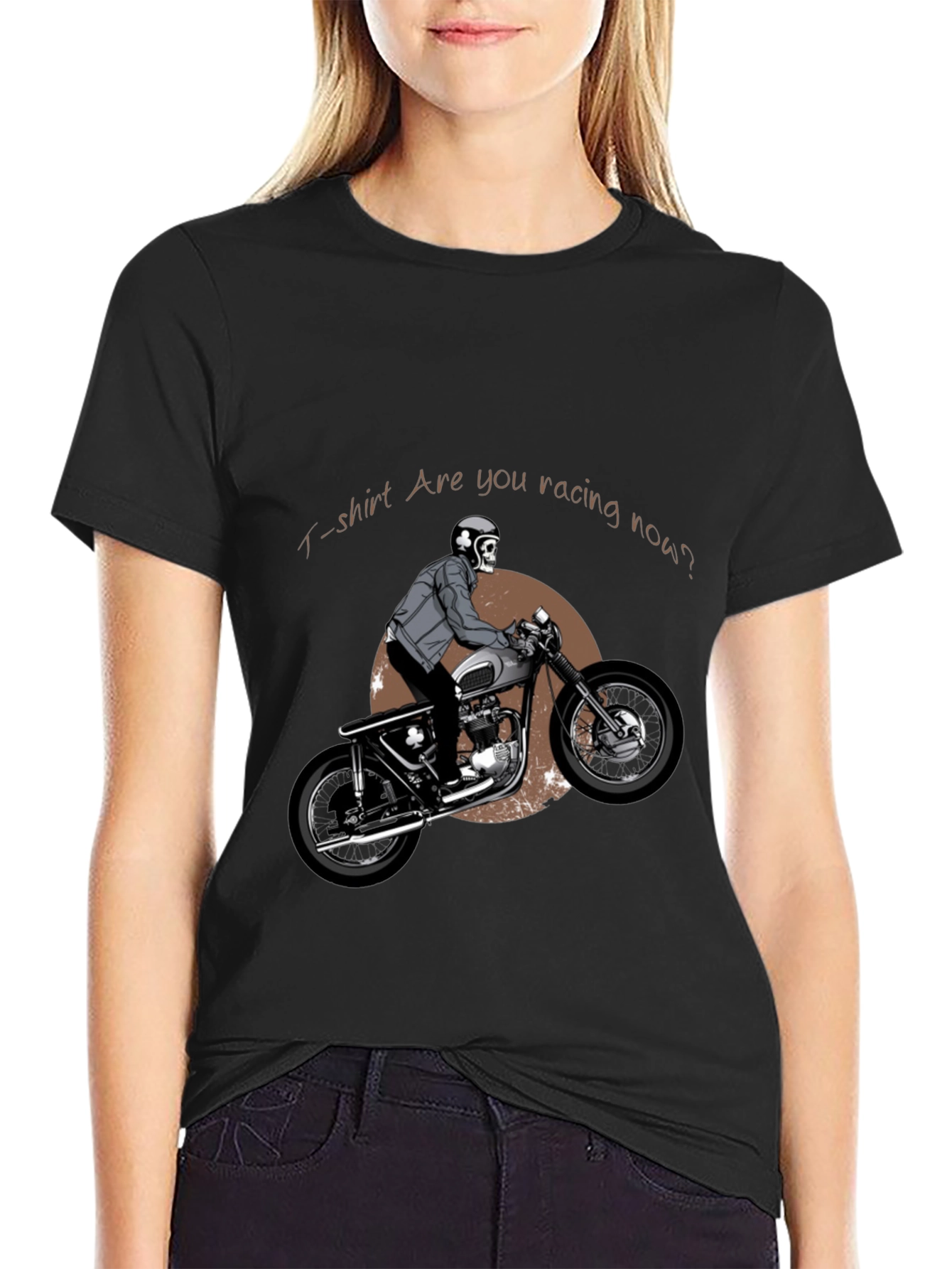Skull Rider Graphic T-Shirt - Are You Racing Now?