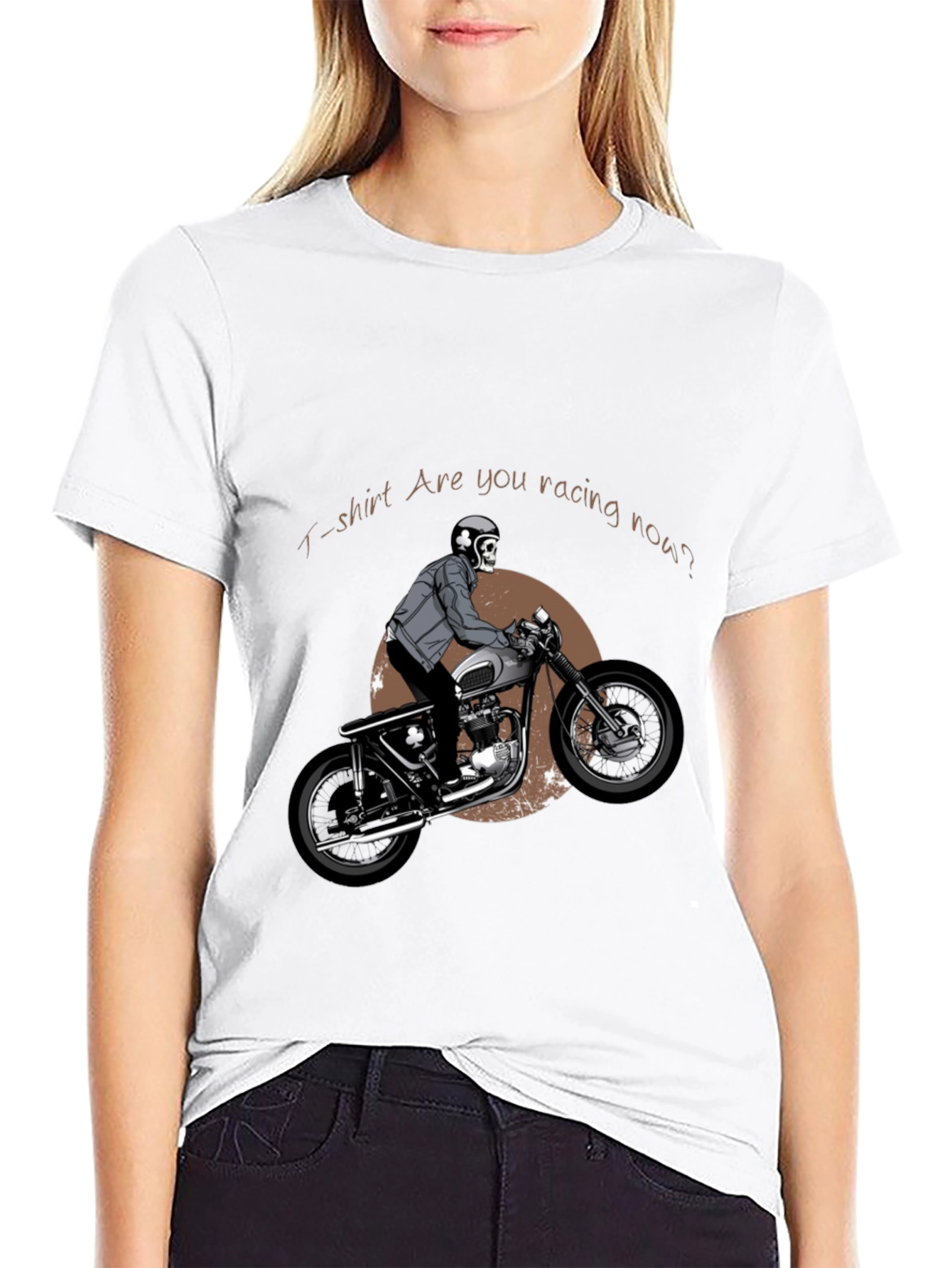 Skull Rider Graphic T-Shirt - Are You Racing Now?