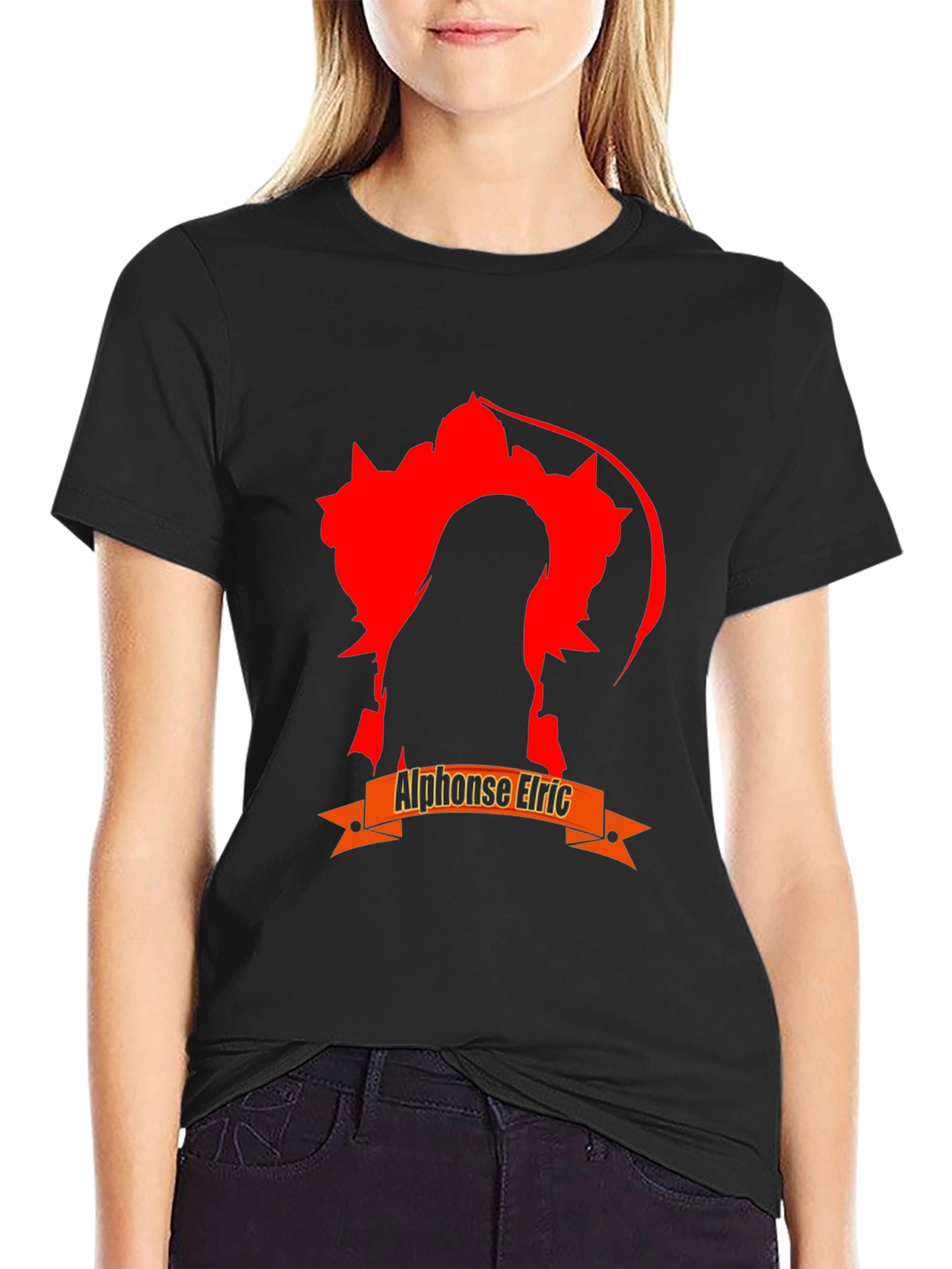 Alphonse Elric Anime Black T-Shirt