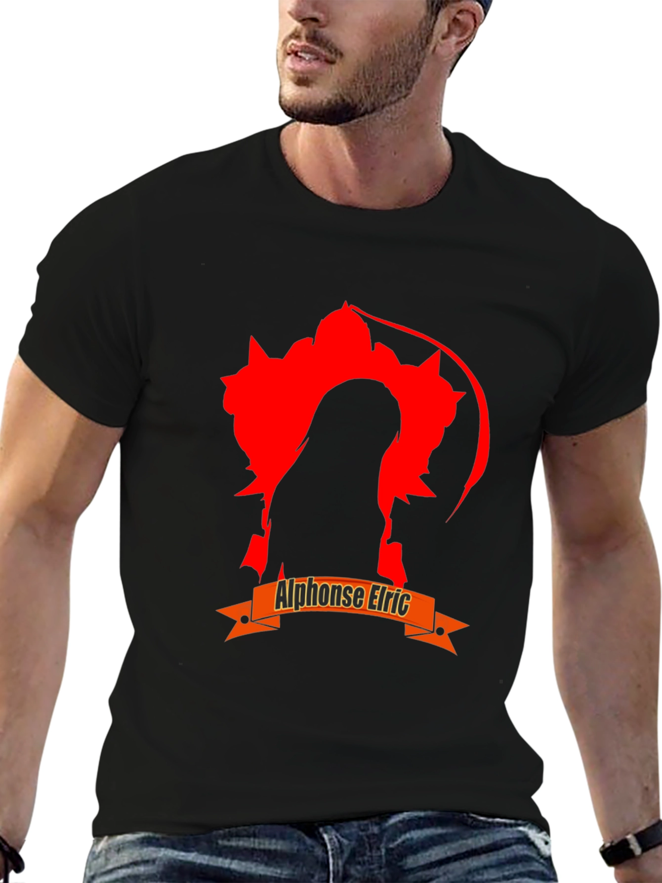 Alphonse Elric Anime Black T-Shirt