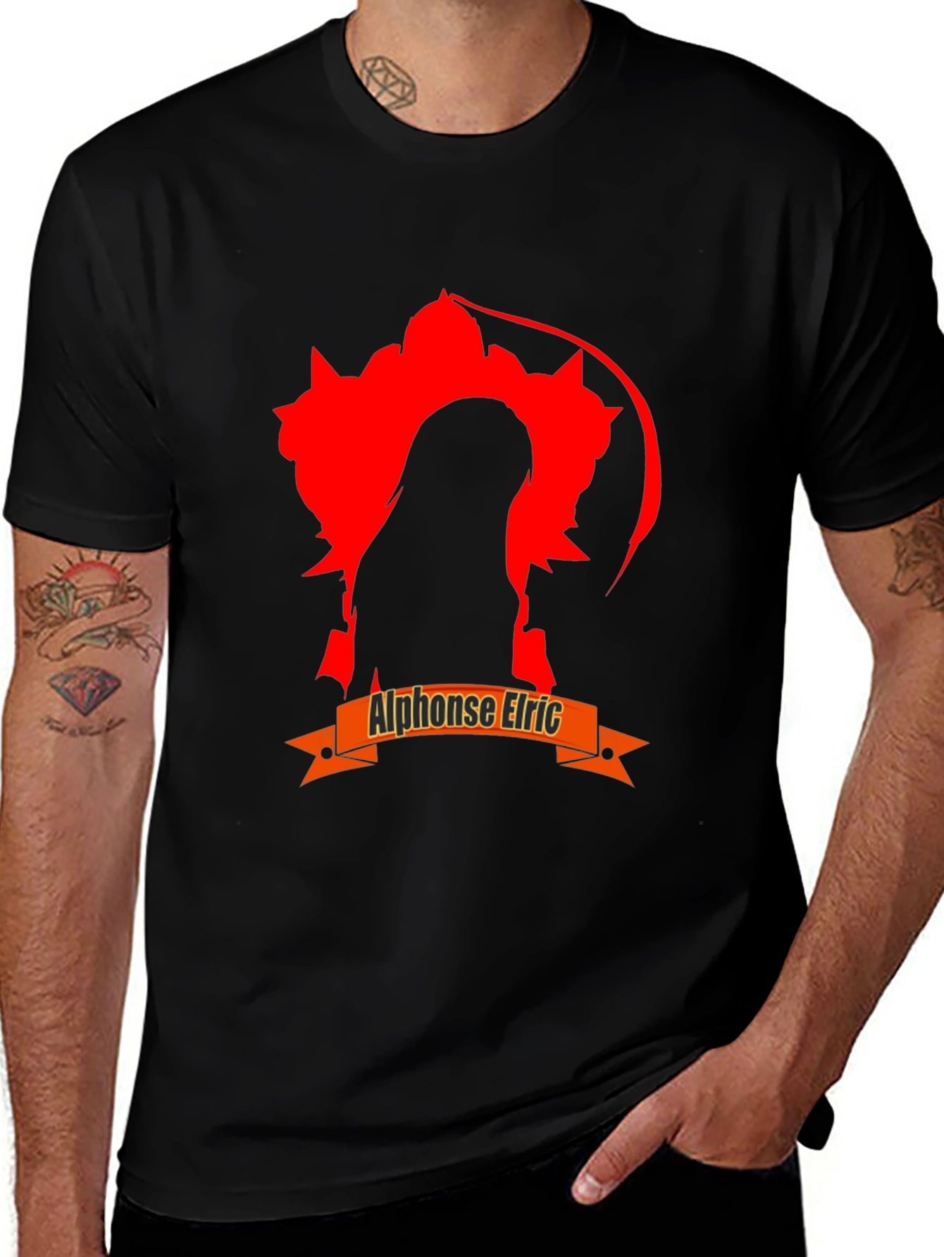 Alphonse Elric Anime Black T-Shirt