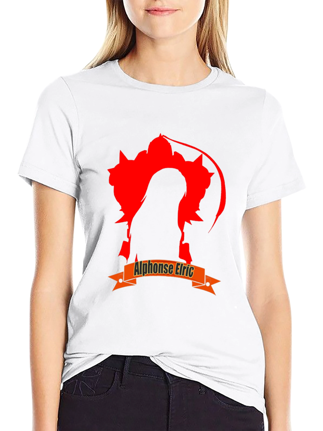 Alphonse Elric Anime Black T-Shirt