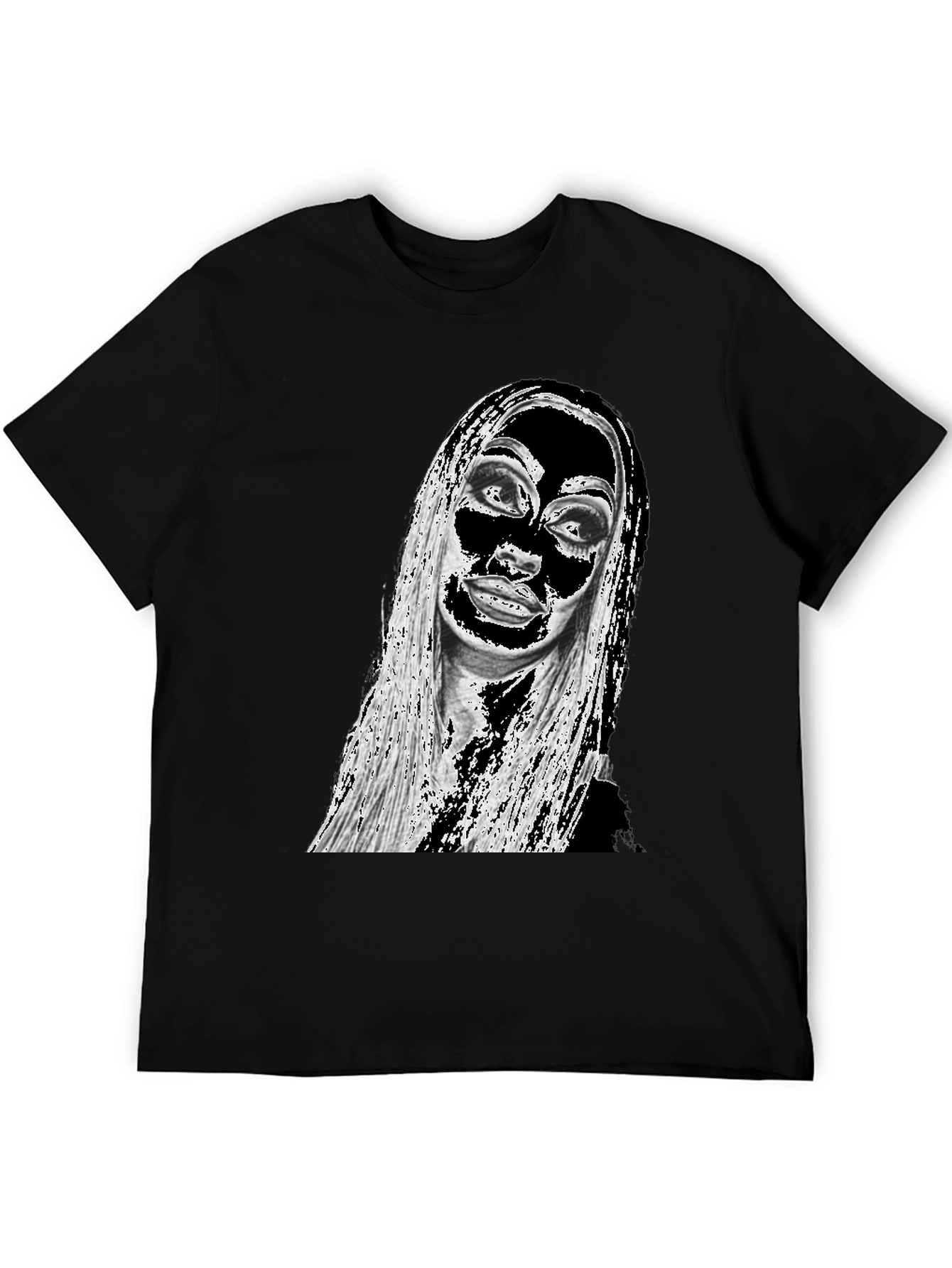 Edgy Graphic Print Tee - Black