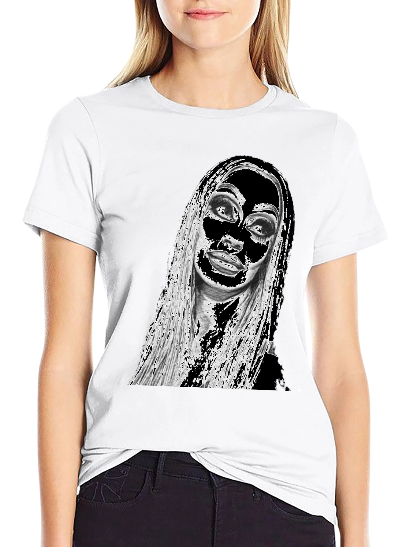 Edgy Graphic Print Tee - Black