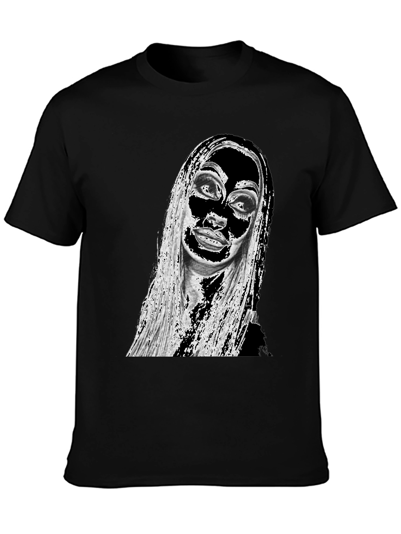 Edgy Graphic Print Tee - Black