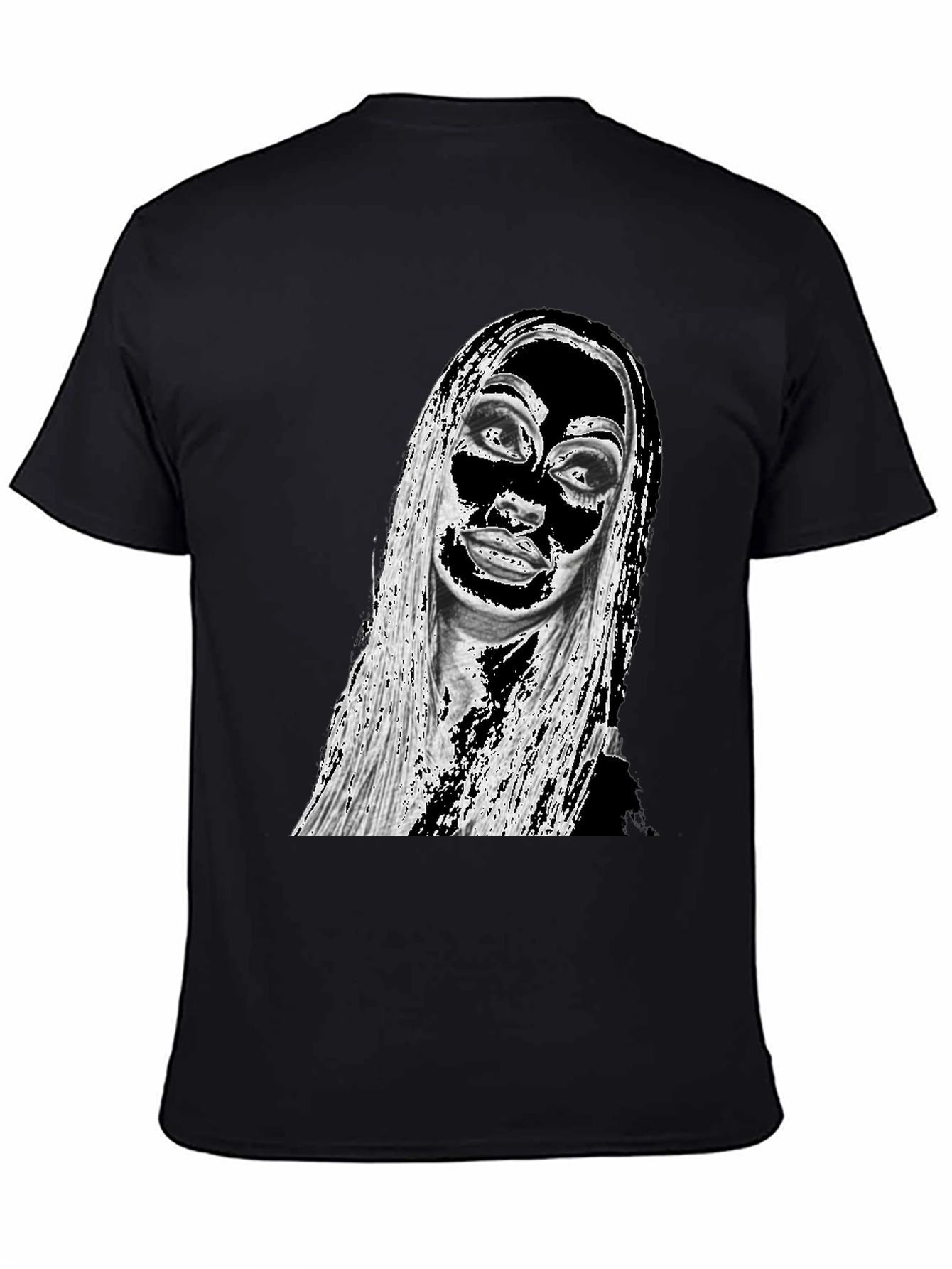 Edgy Graphic Print Tee - Black
