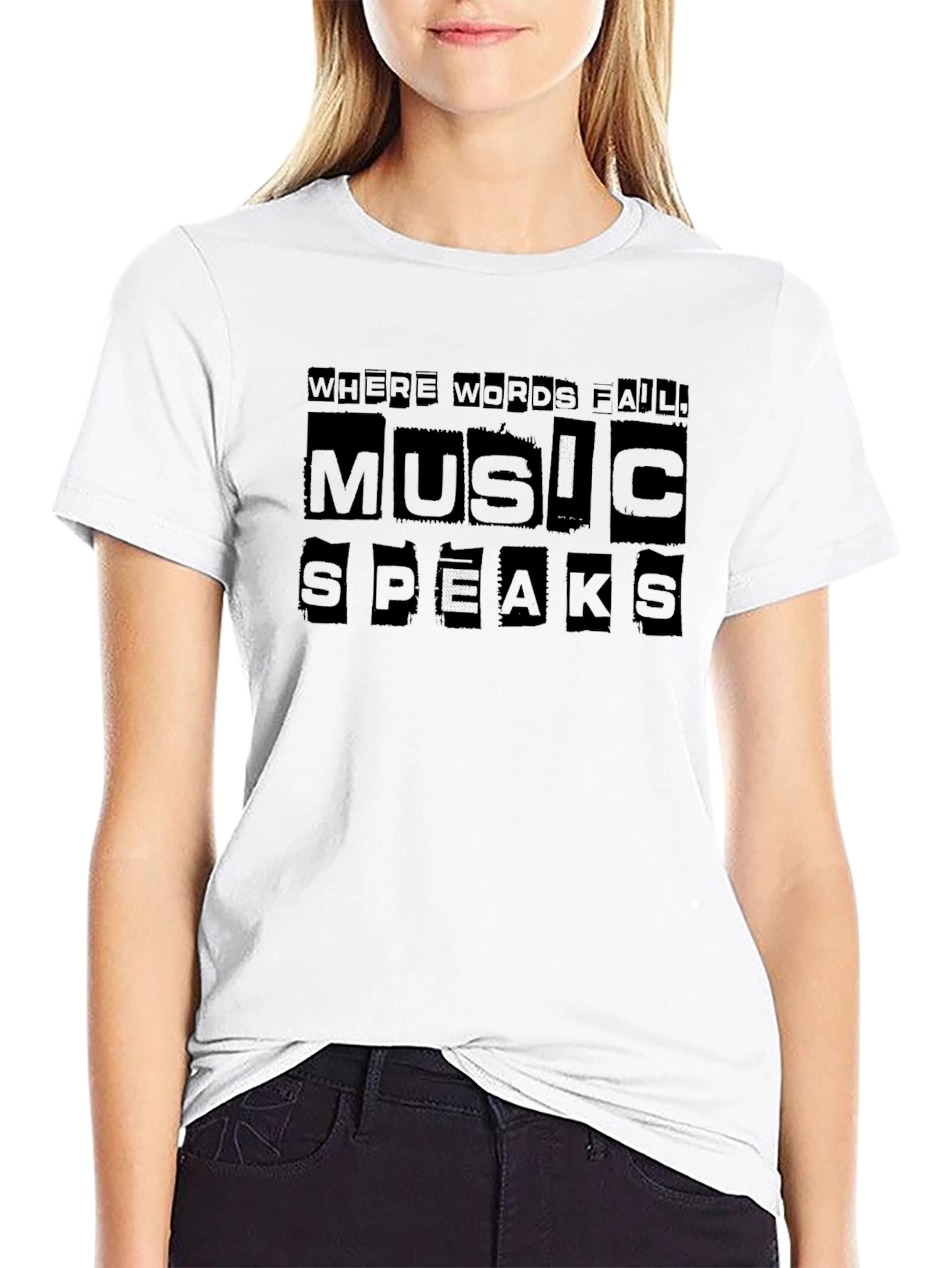 Music Speaks Graphic T-Shirt - Black
