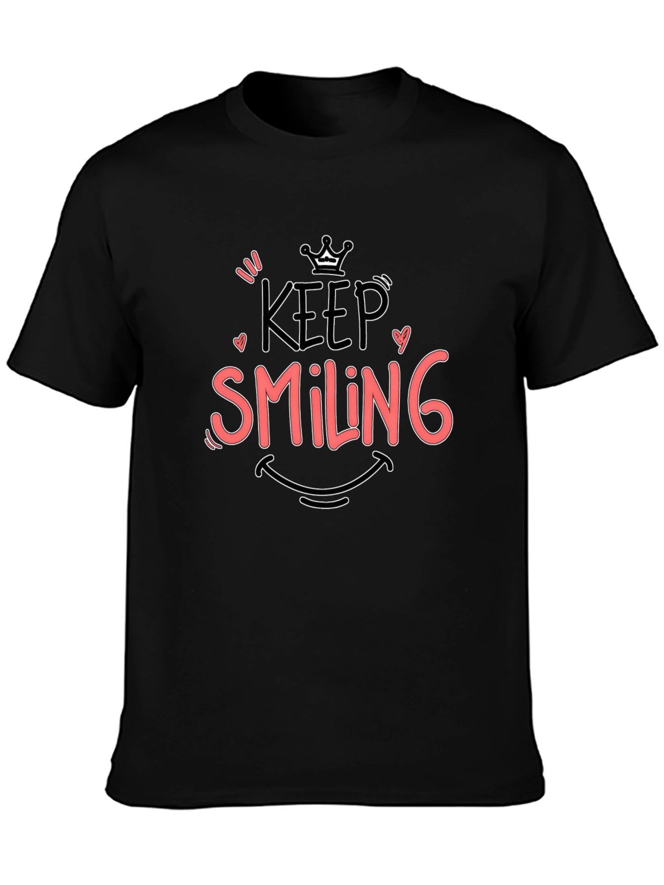 Keep Smiling Black Graphic Tee
