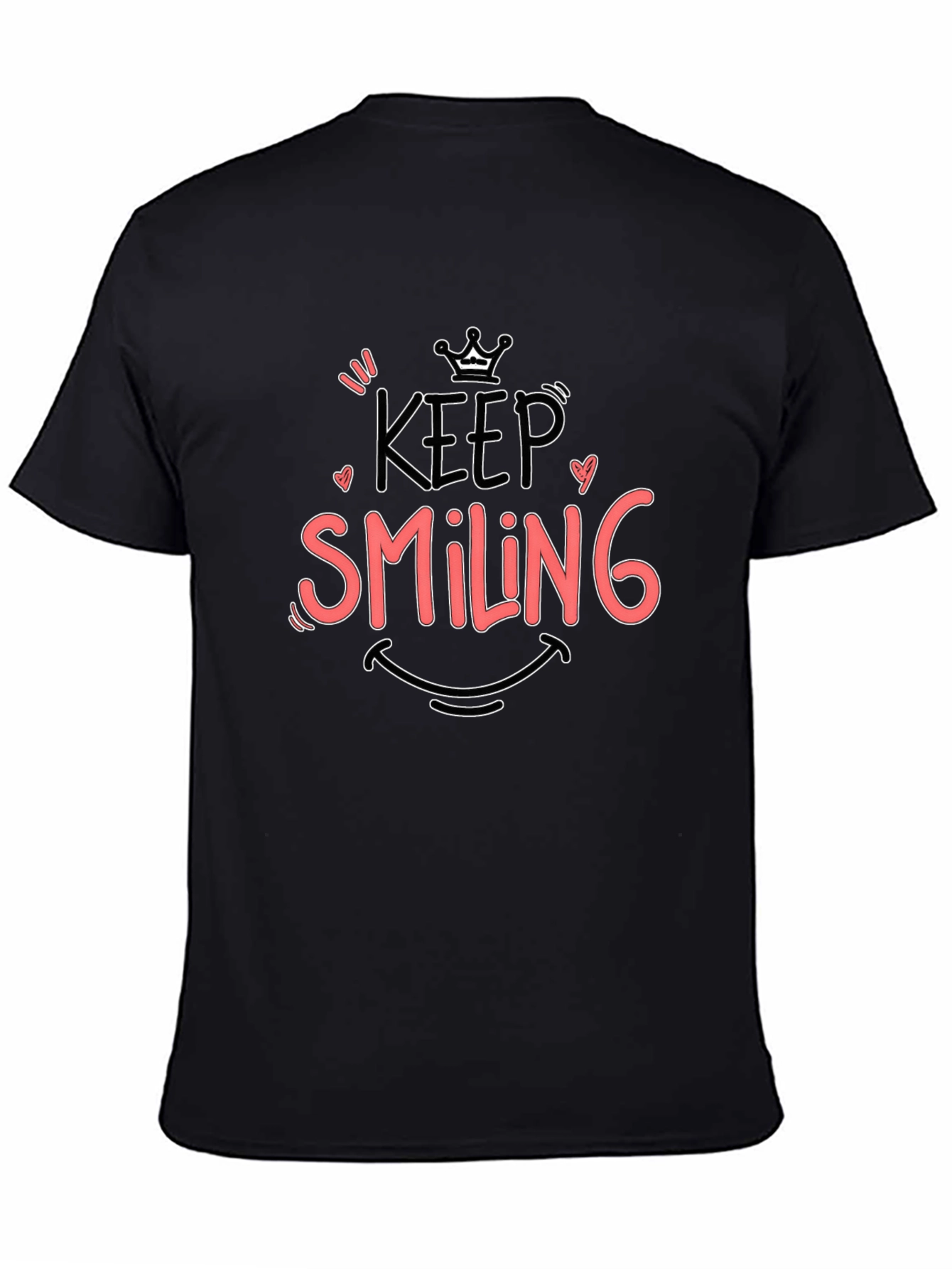 Keep Smiling Black Graphic Tee