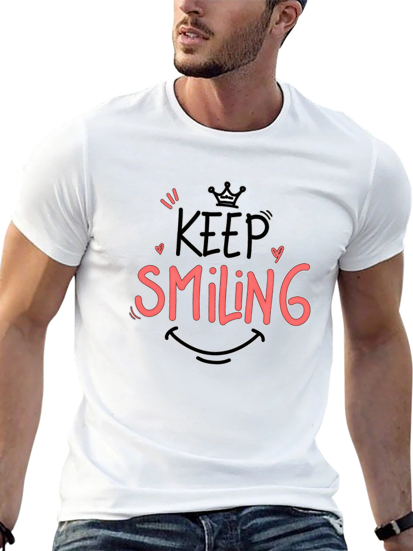 Keep Smiling Black Graphic Tee