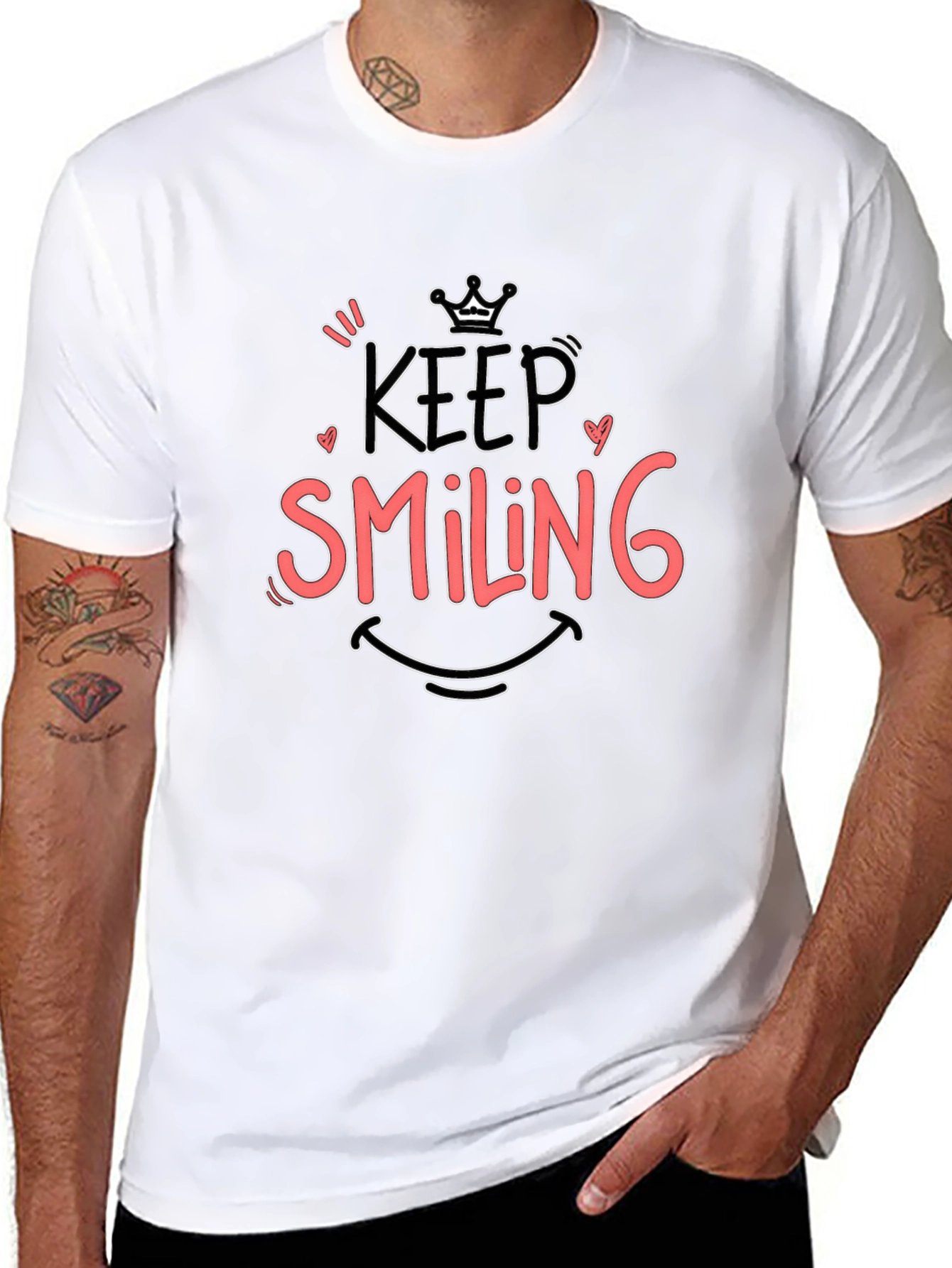 Keep Smiling Black Graphic Tee