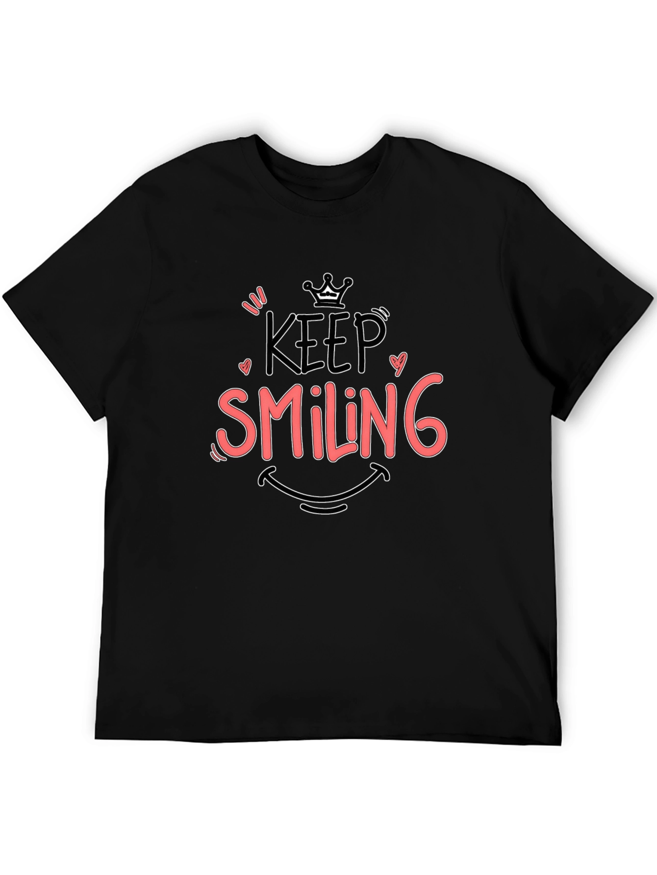 Keep Smiling Black Graphic Tee